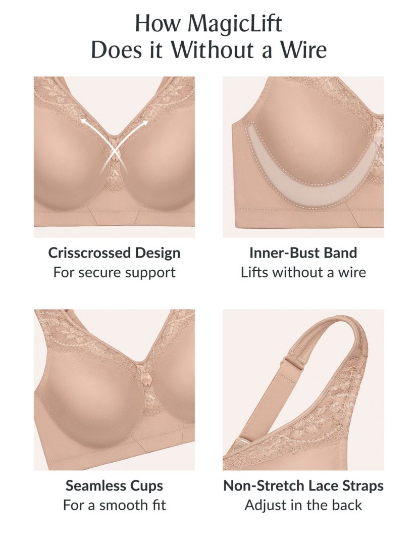 Full Figure Plus Size MagicLift Seamless Firm Support Bra Wirefree #1007