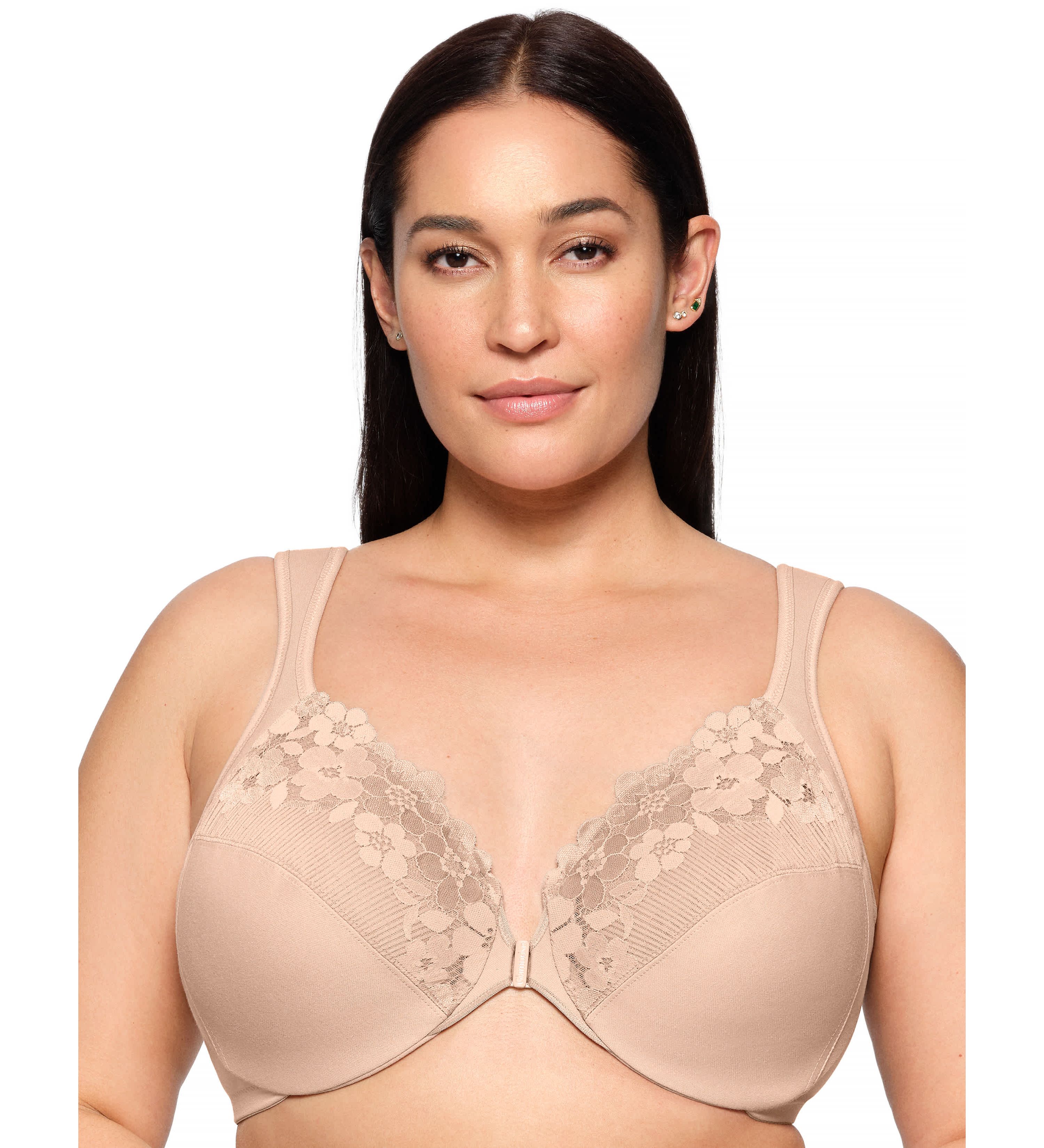 Full Figure Plus Size Front-Closure Cotton WonderWire Bra Underwire #1241