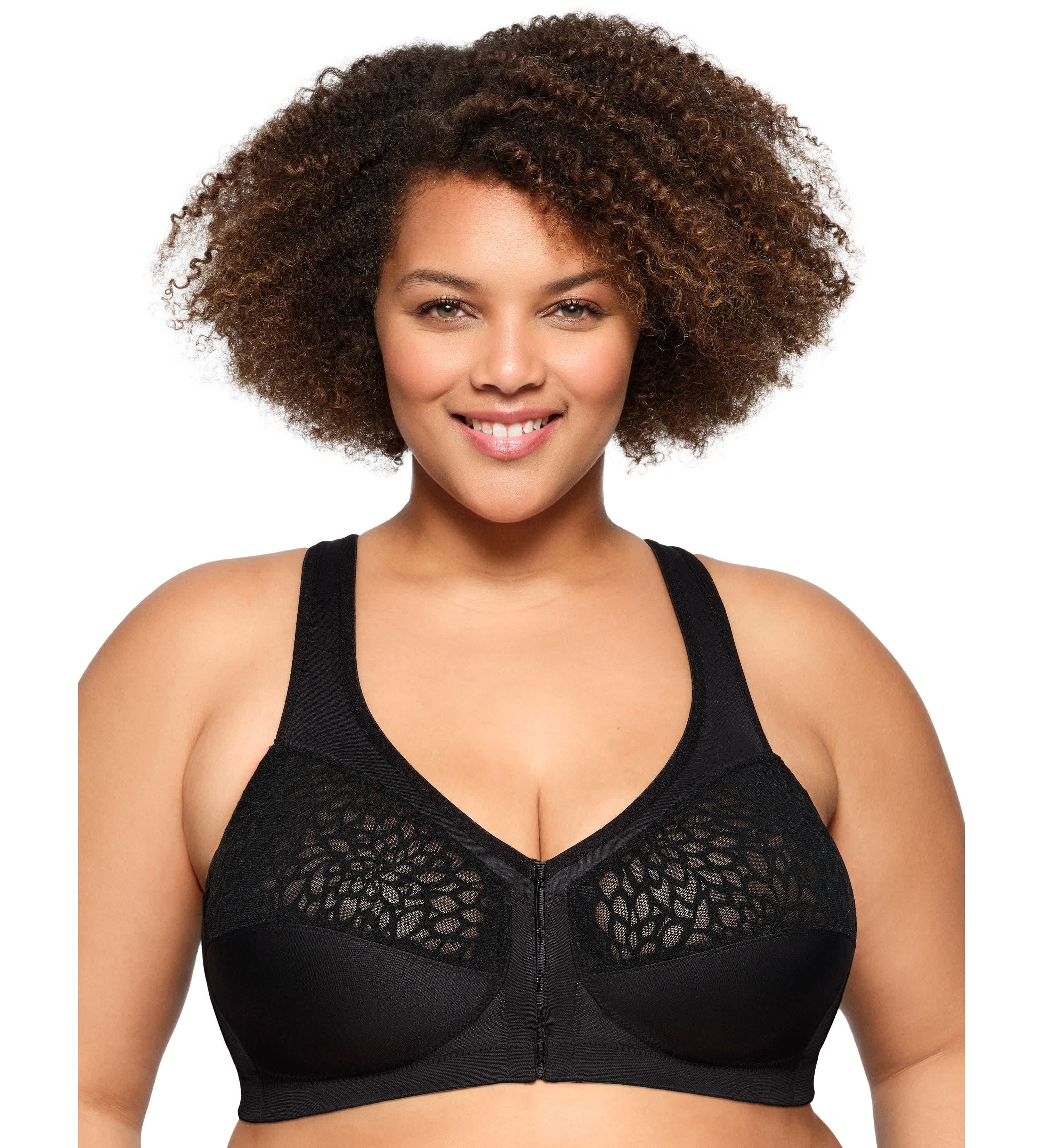 Full Figure Plus Size MagicLift Front-Closure Racerback Bra Wirefree #1206