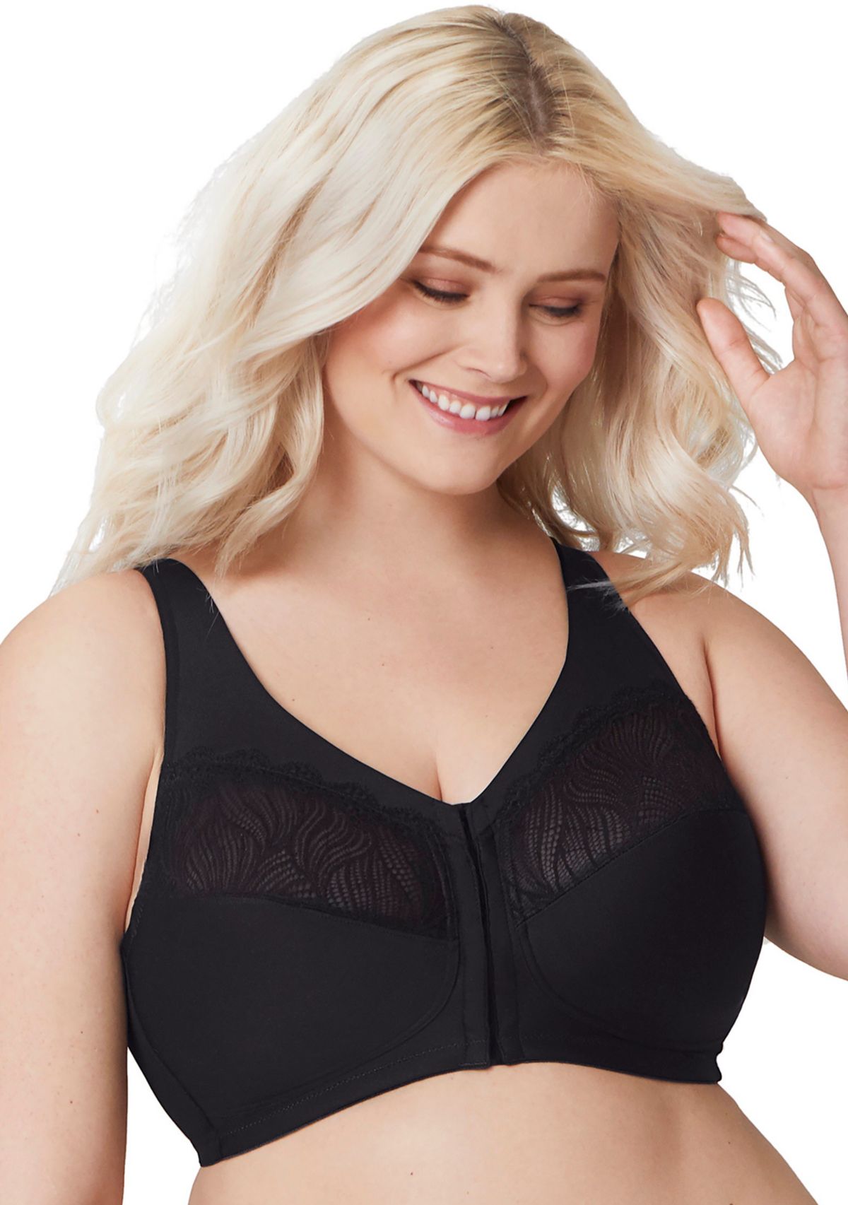 Full Figure Plus Size MagicLift Natural Shape Front-Closure Bra Wirefree #1210
