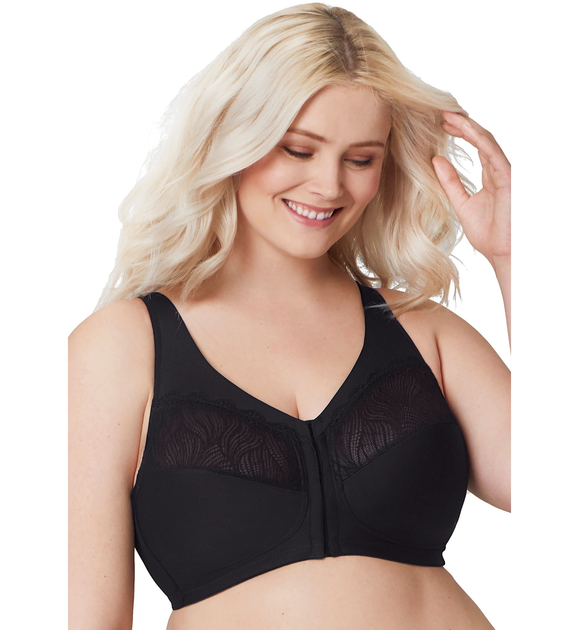 Full Figure Plus Size MagicLift Natural Shape Front-Closure Bra Wirefree #1210