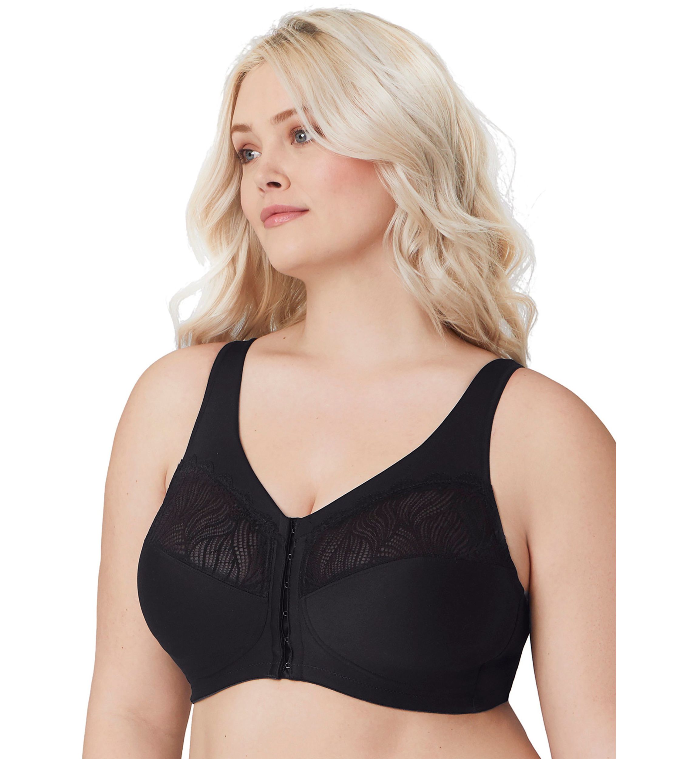 Full Figure Plus Size MagicLift Natural Shape Front-Closure Bra Wirefree #1210