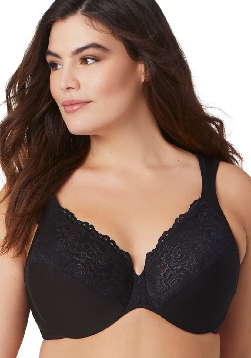 Full Figure Plus Size Low Cut WonderWire Lace Bra Underwire #1240