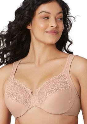 Glamorise Womens Low Cut Wonderwire Lace Underwire Bra 1240 Black