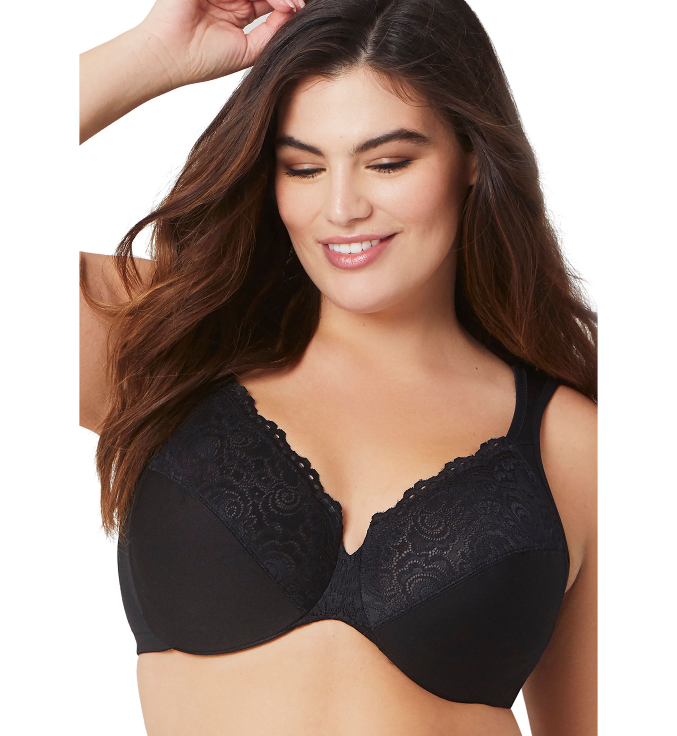 Full Figure Plus Size Low Cut WonderWire Lace Bra Underwire #1240