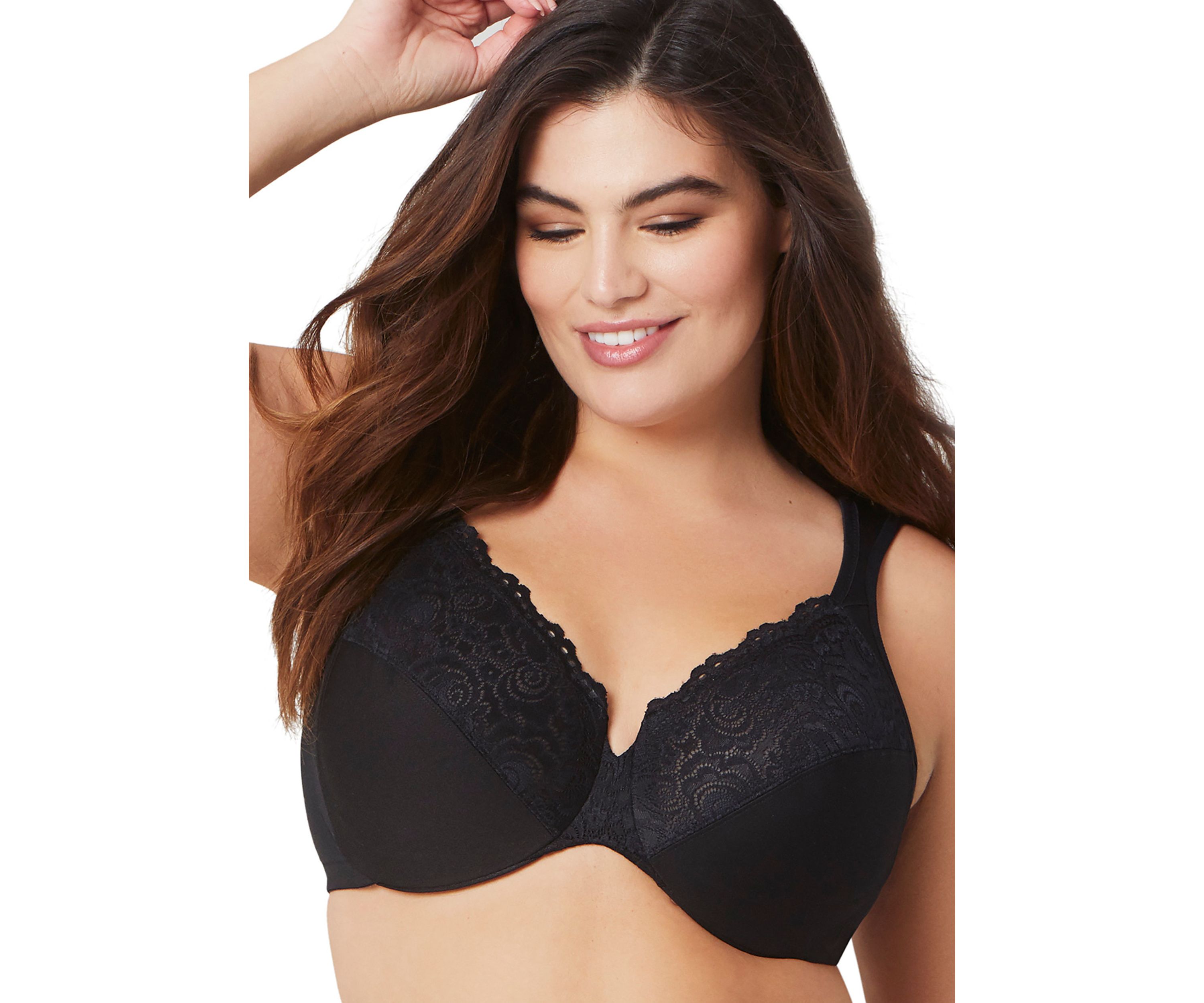 Full Figure Plus Size Low Cut WonderWire Lace Bra Underwire #1240