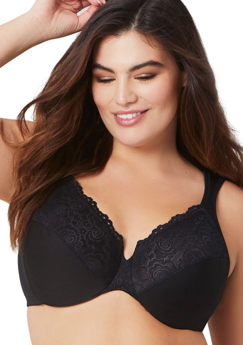 Full Figure Plus Size Low Cut WonderWire Lace Bra Underwire #1240