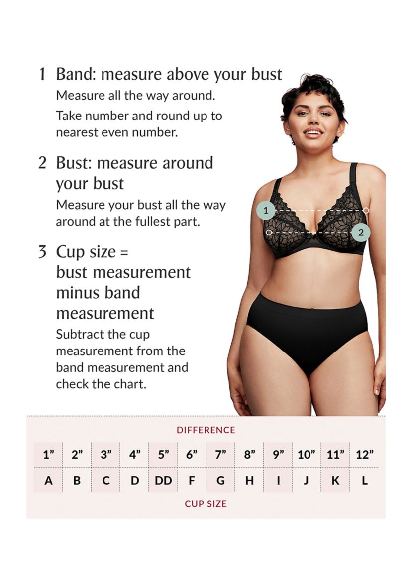 Full Figure Plus Size Low Cut WonderWire Lace Bra Underwire #1240