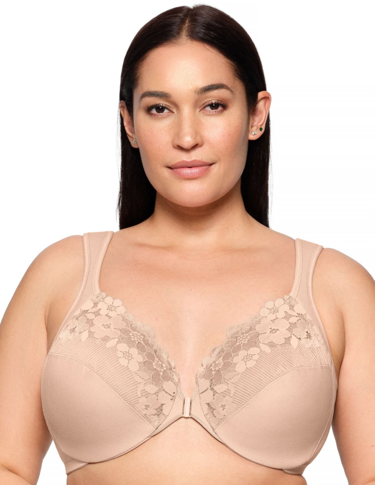 Full Figure Plus Size Front-Closure Cotton WonderWire Bra Underwire #1241