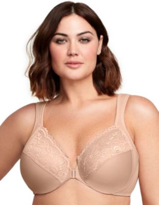 Glamorise Women's Full Figure Plus Size WonderWire Front-Closure Bra Underwire #1245