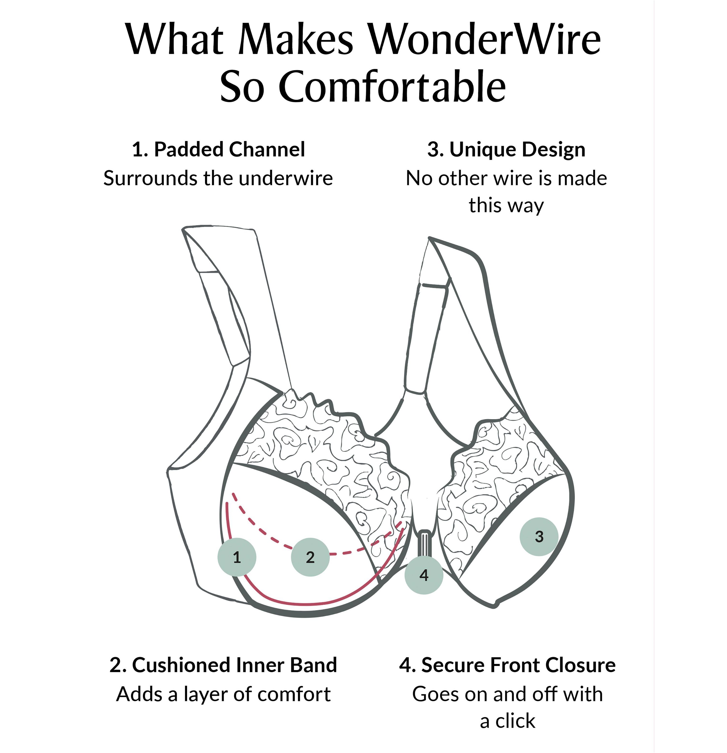 Full Figure Plus Size WonderWire Front-Closure Bra Underwire #1245