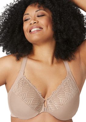 Glamorise Women's Full Figure Plus Size Front-Closure T-Back WonderWire Bra Underwire #1246
