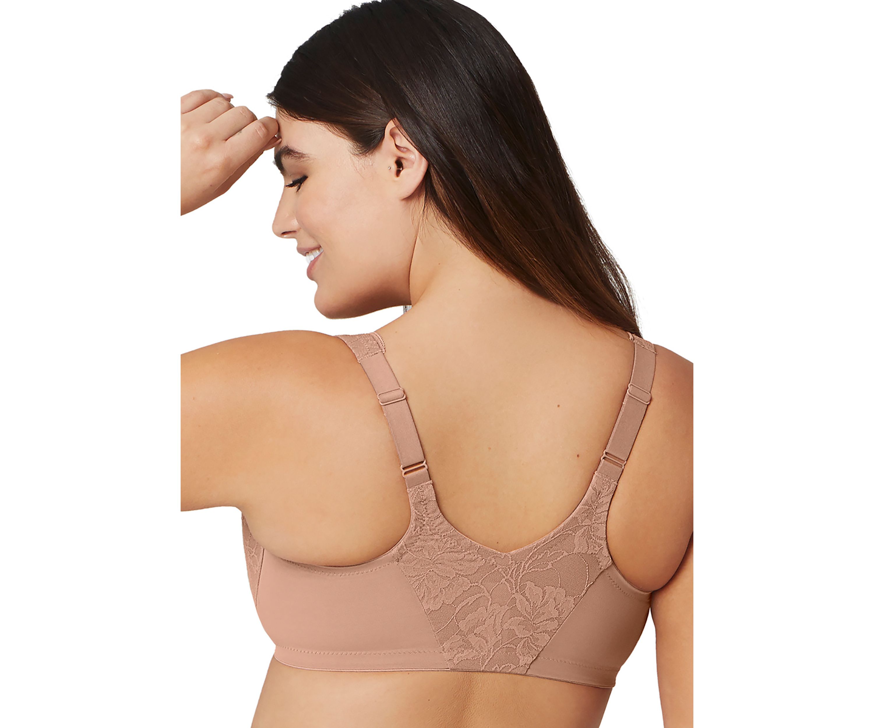 Full Figure Plus Size Lacey T-Back Front-Closure WonderWire Bra Underwire  #9246