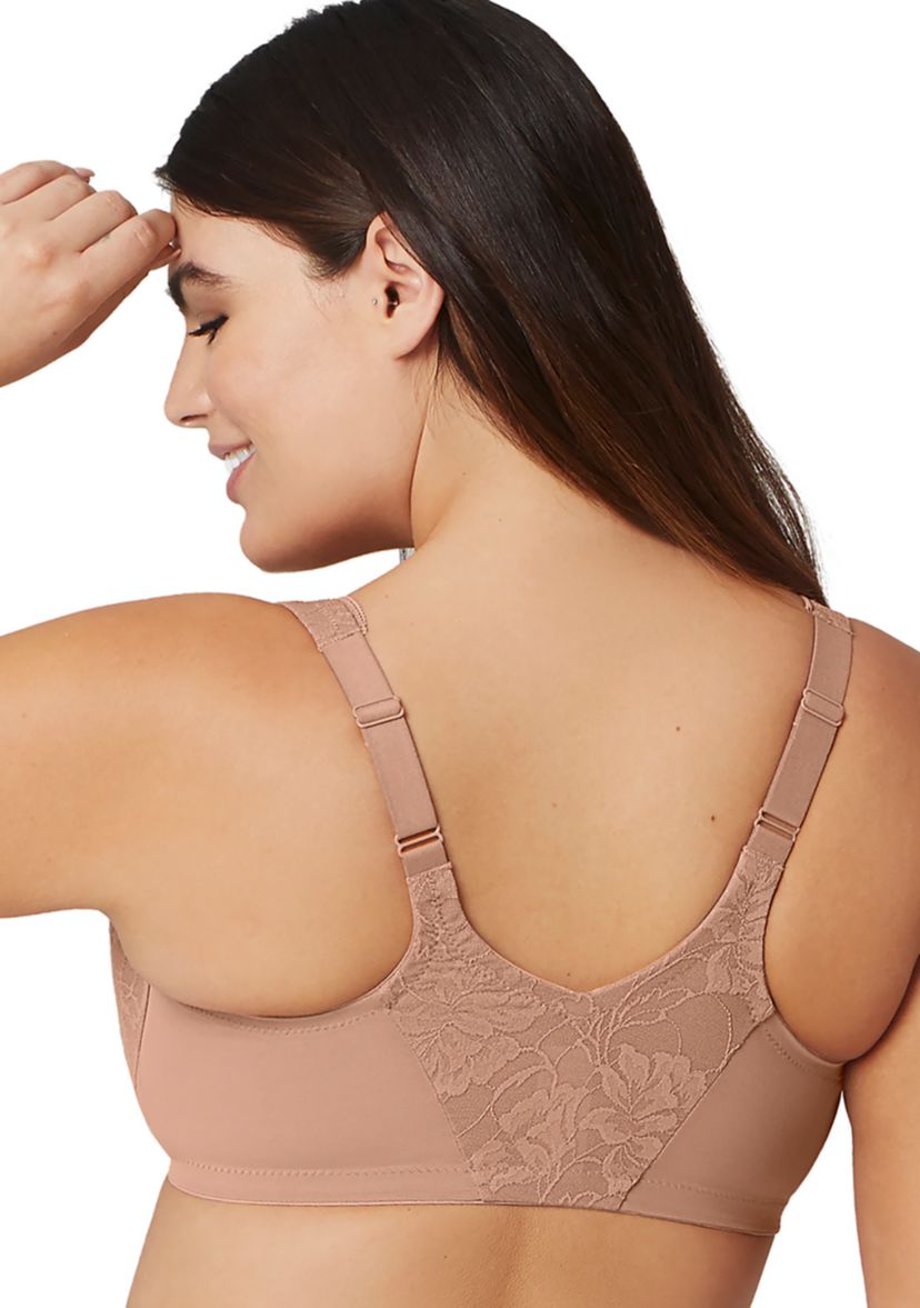 Full Figure Plus Size Lacey T-Back Front-Closure WonderWire Bra Underwire  #9246