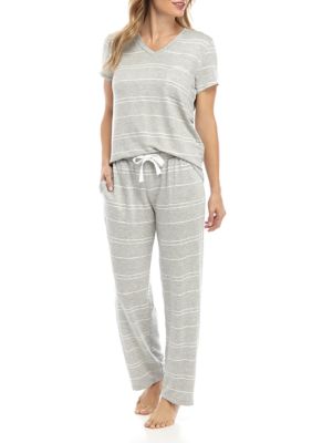 New Directions® Women's 2 Piece Short Sleeve Knit Pajama Set | belk