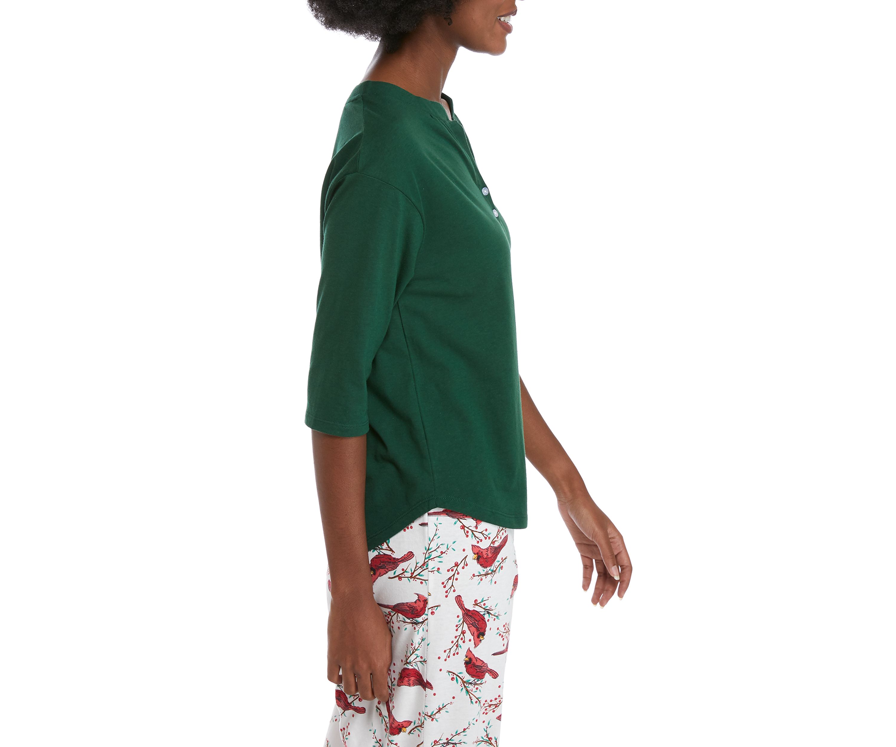 3/4 Sleeve Henley Sleep Shirt