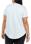 Plus Size Lush Short Sleeve V-Neck Sleep Shirt 