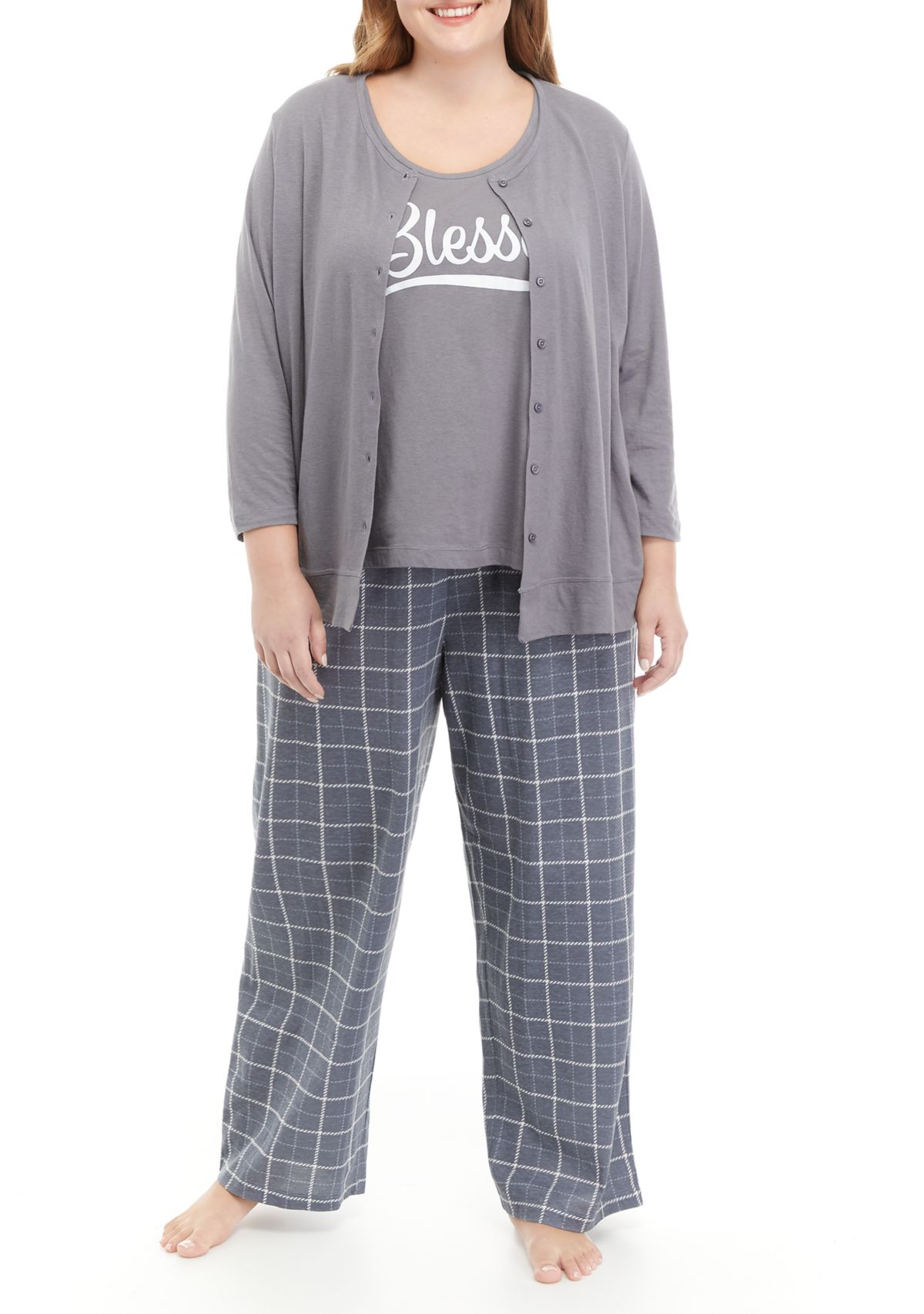 Plus Size 3-Piece Pajama Set