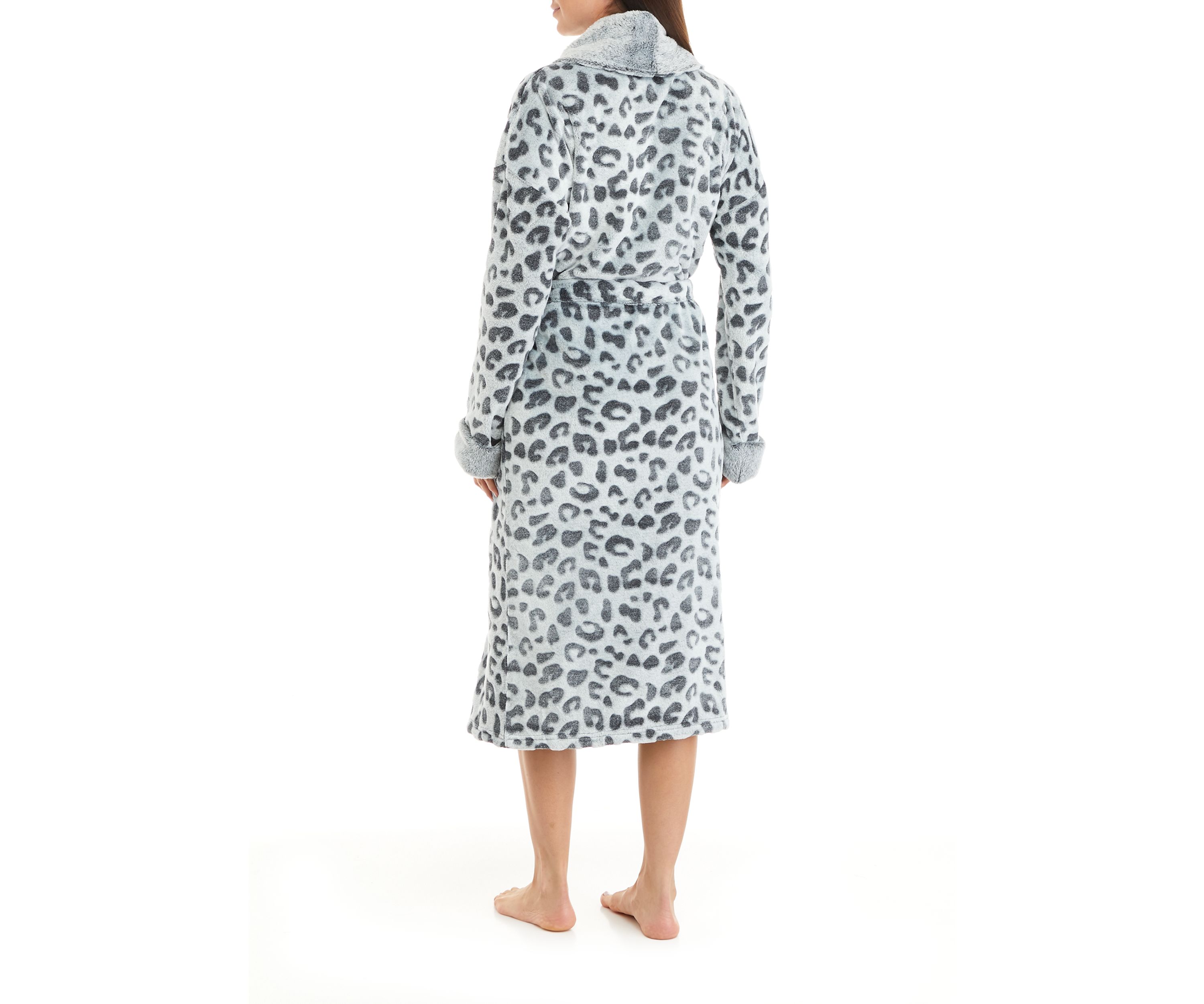 Womens Embossed Leopard Robe