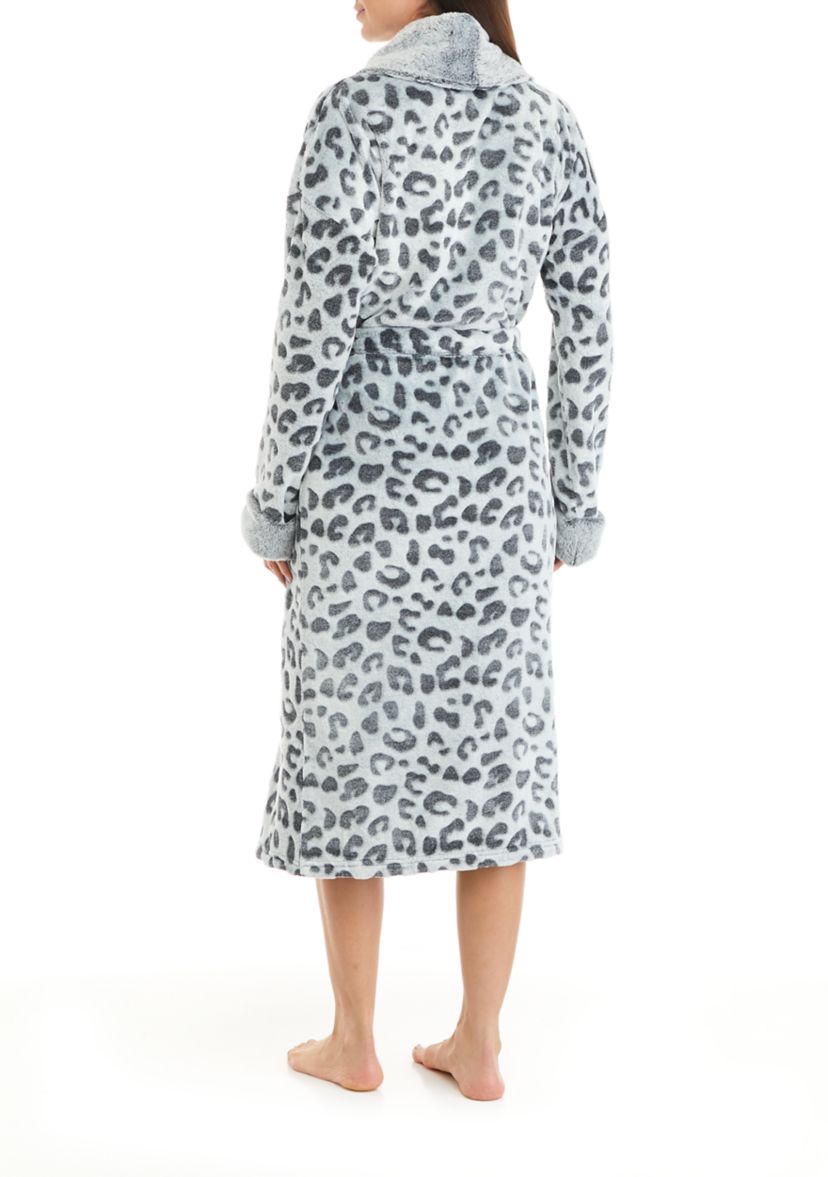Womens Embossed Leopard Robe
