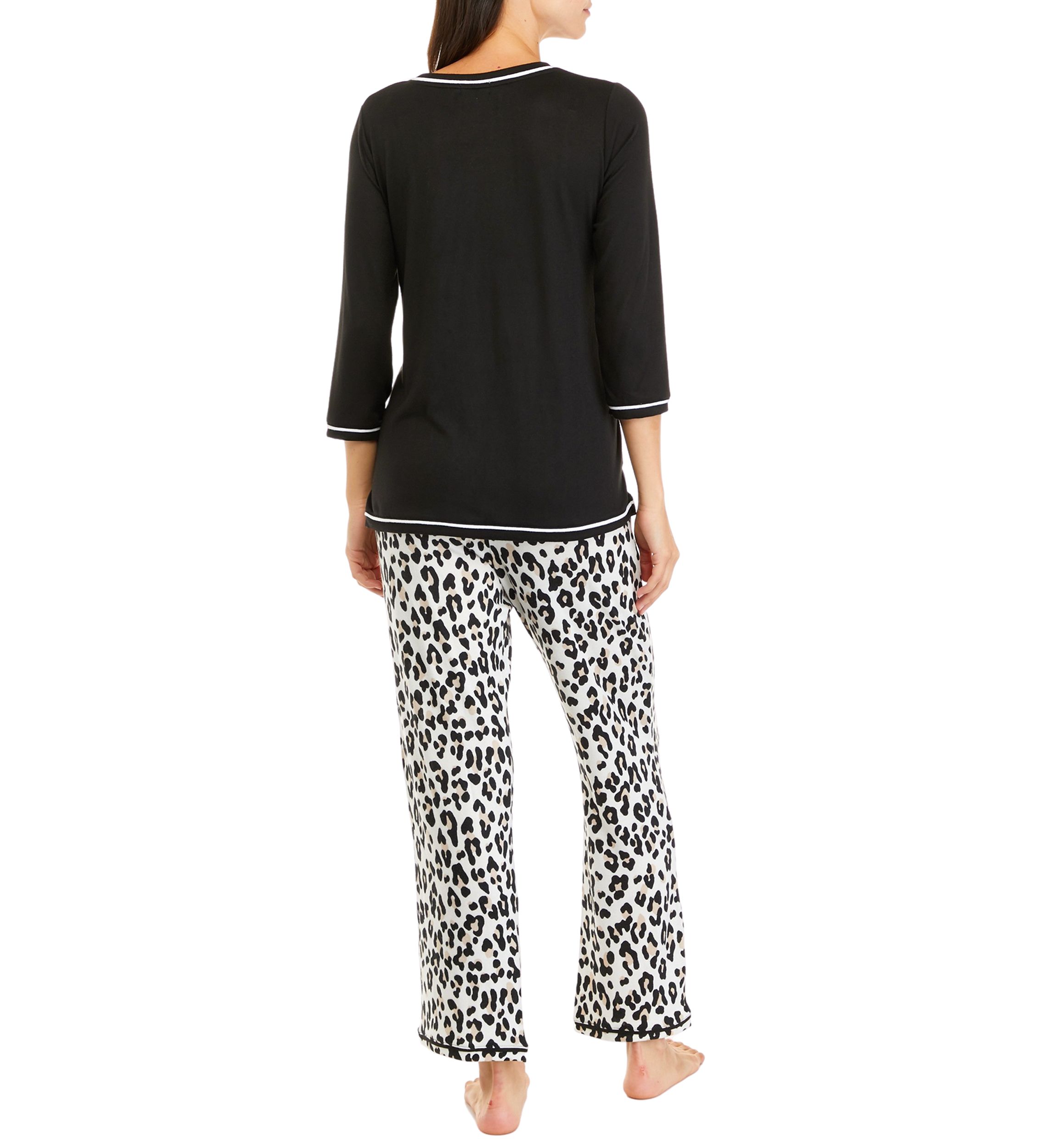 Womens 3/4 Sleeve Whisper Soft Pajama Set 