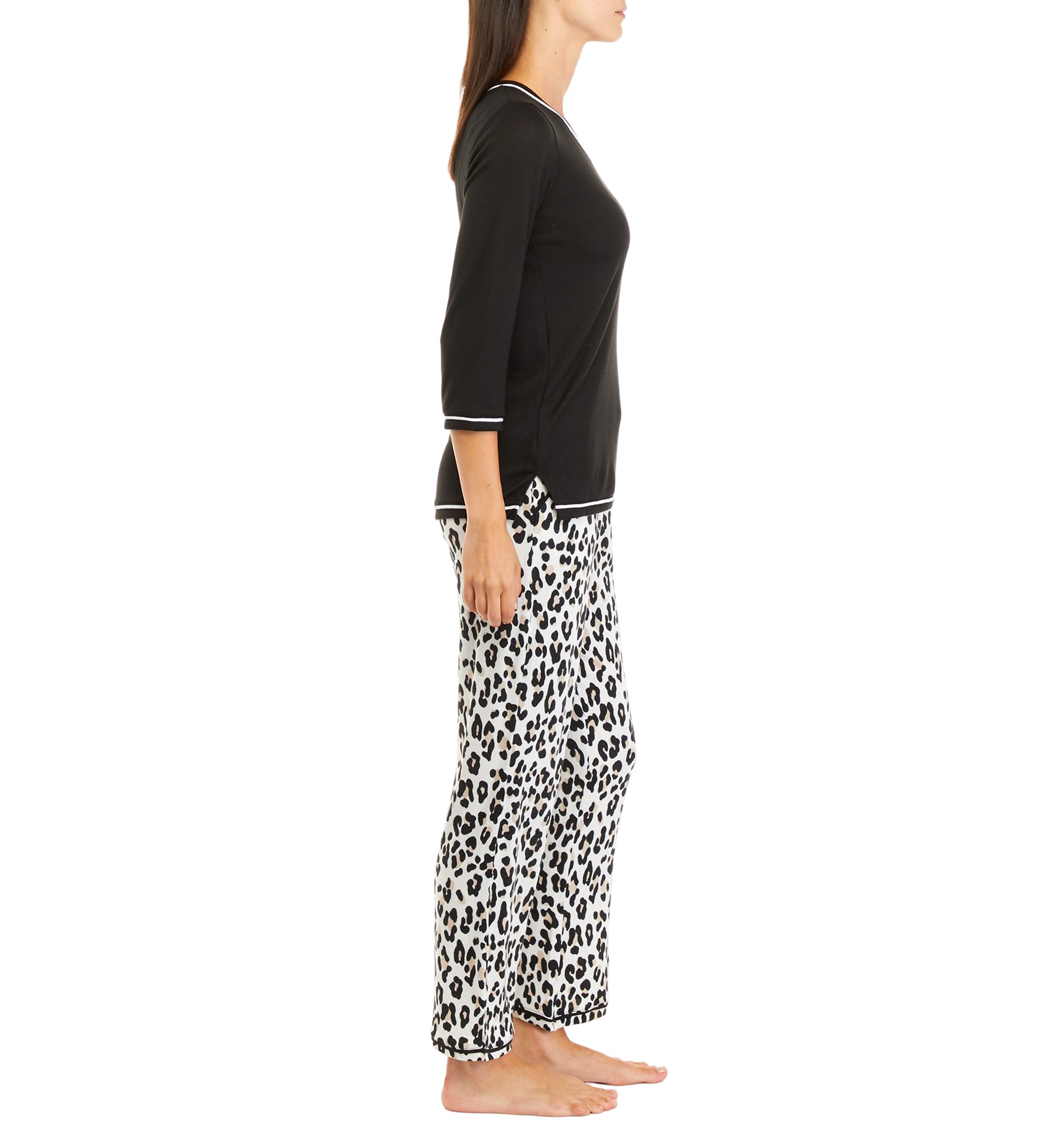 Womens 3/4 Sleeve Whisper Soft Pajama Set 