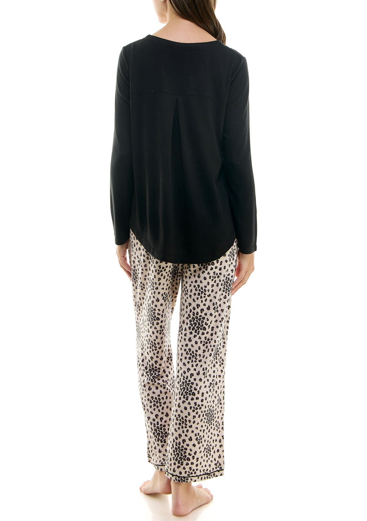 Womens Whisper Luxe Folded Pajama Set with Eye Mask