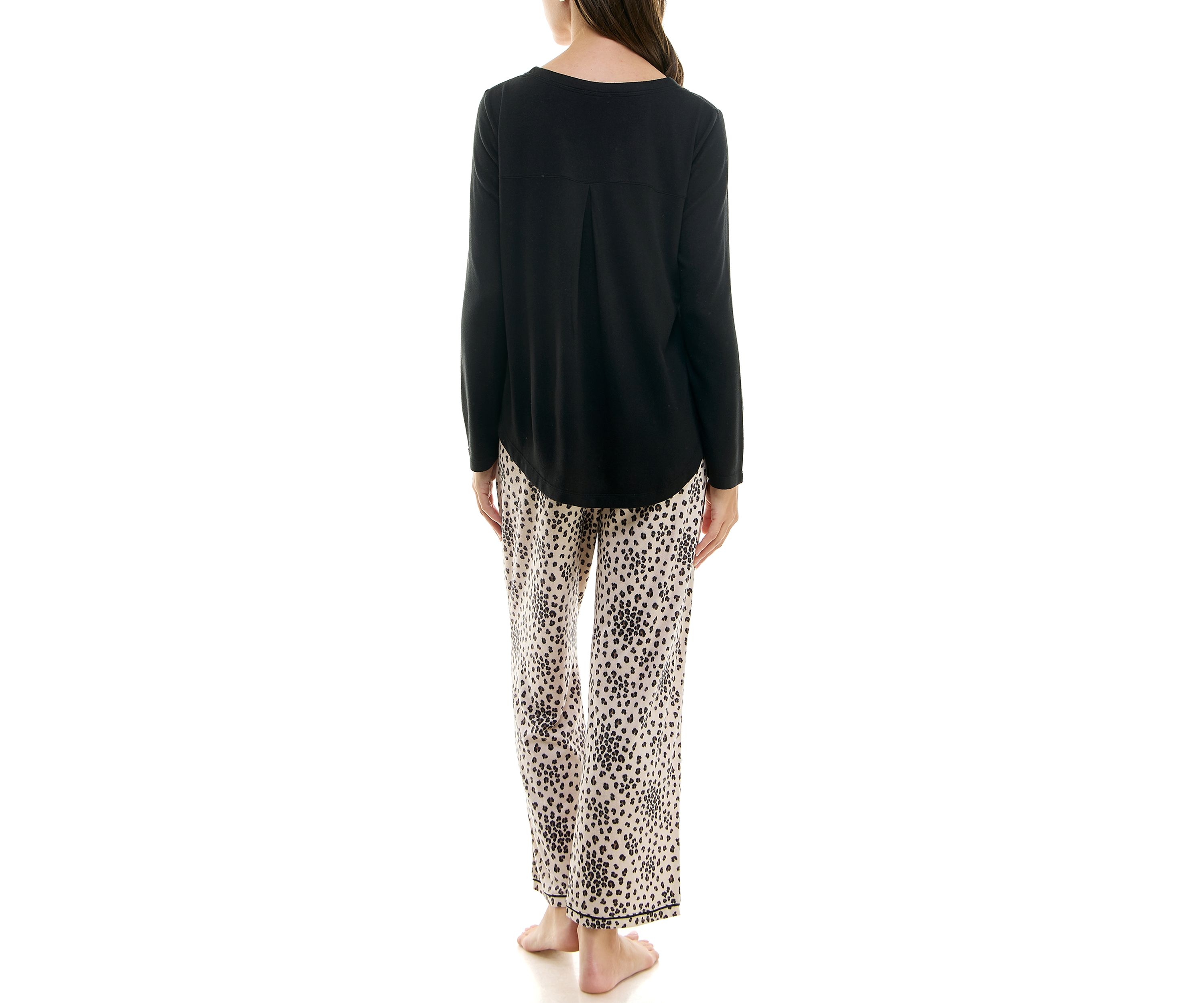 Womens Whisper Luxe Folded Pajama Set with Eye Mask