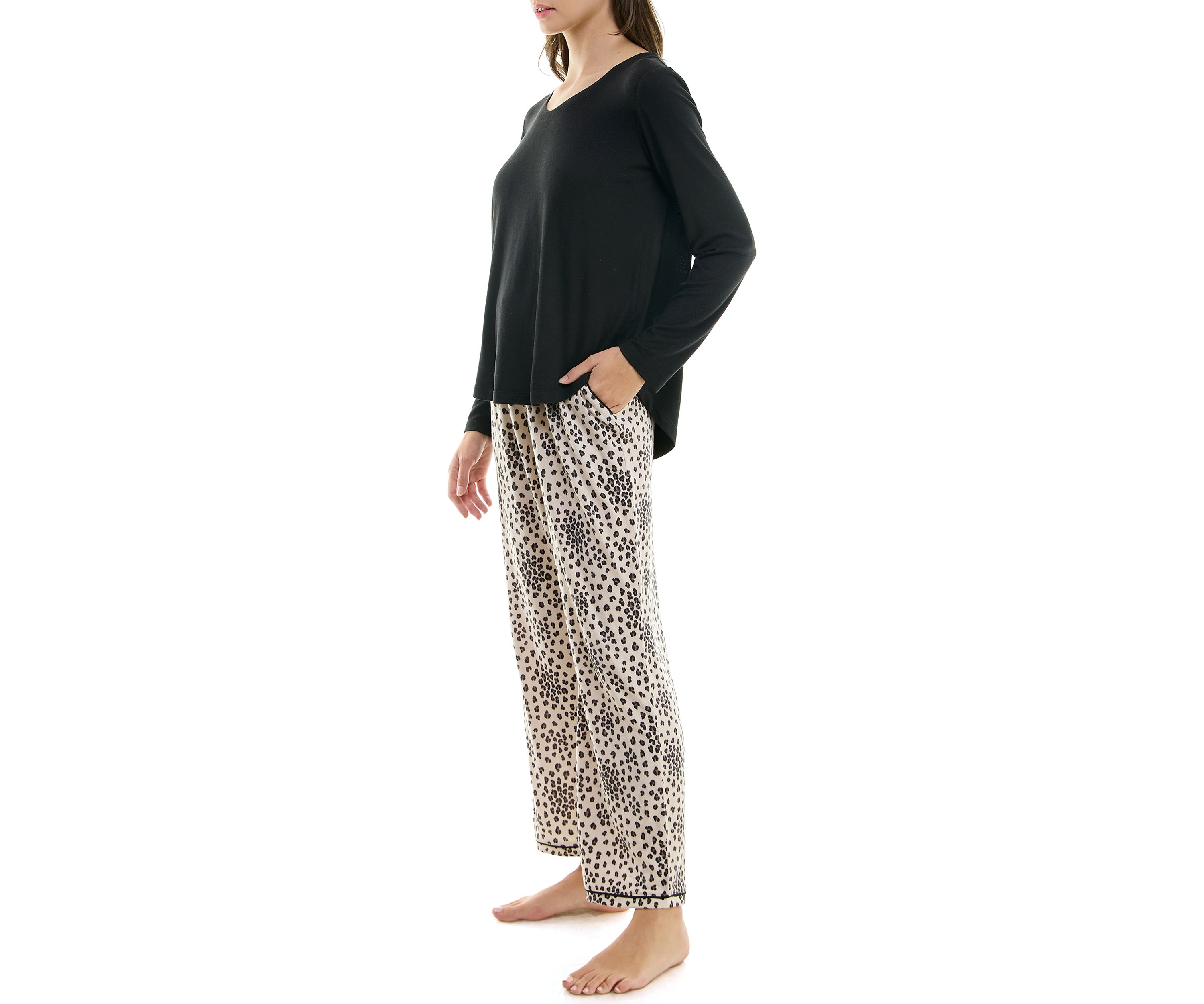 Womens Whisper Luxe Folded Pajama Set with Eye Mask