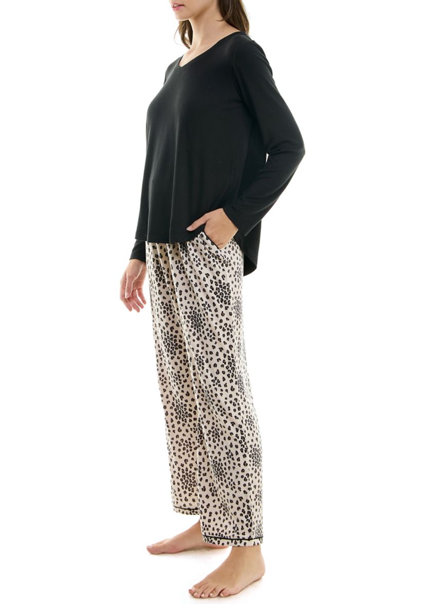 Womens Whisper Luxe Folded Pajama Set with Eye Mask