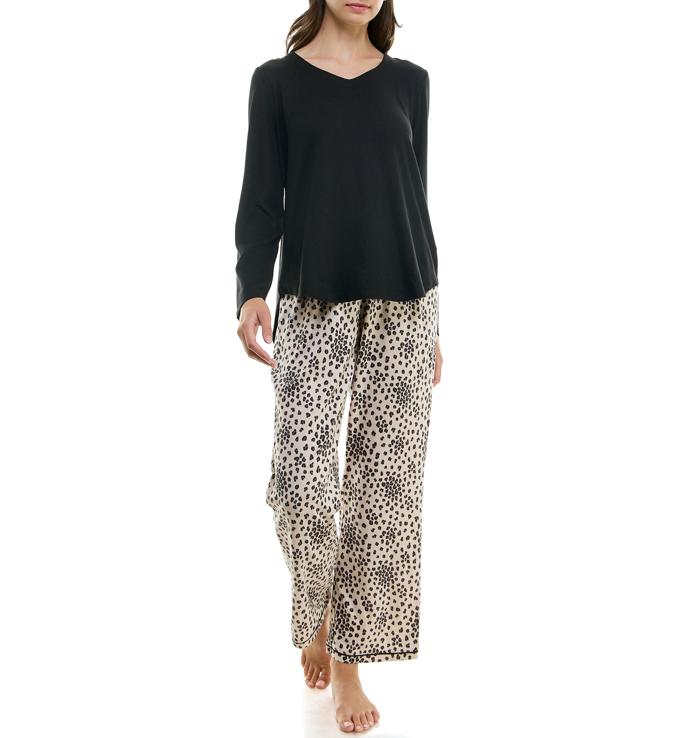 Womens Whisper Luxe Folded Pajama Set with Eye Mask