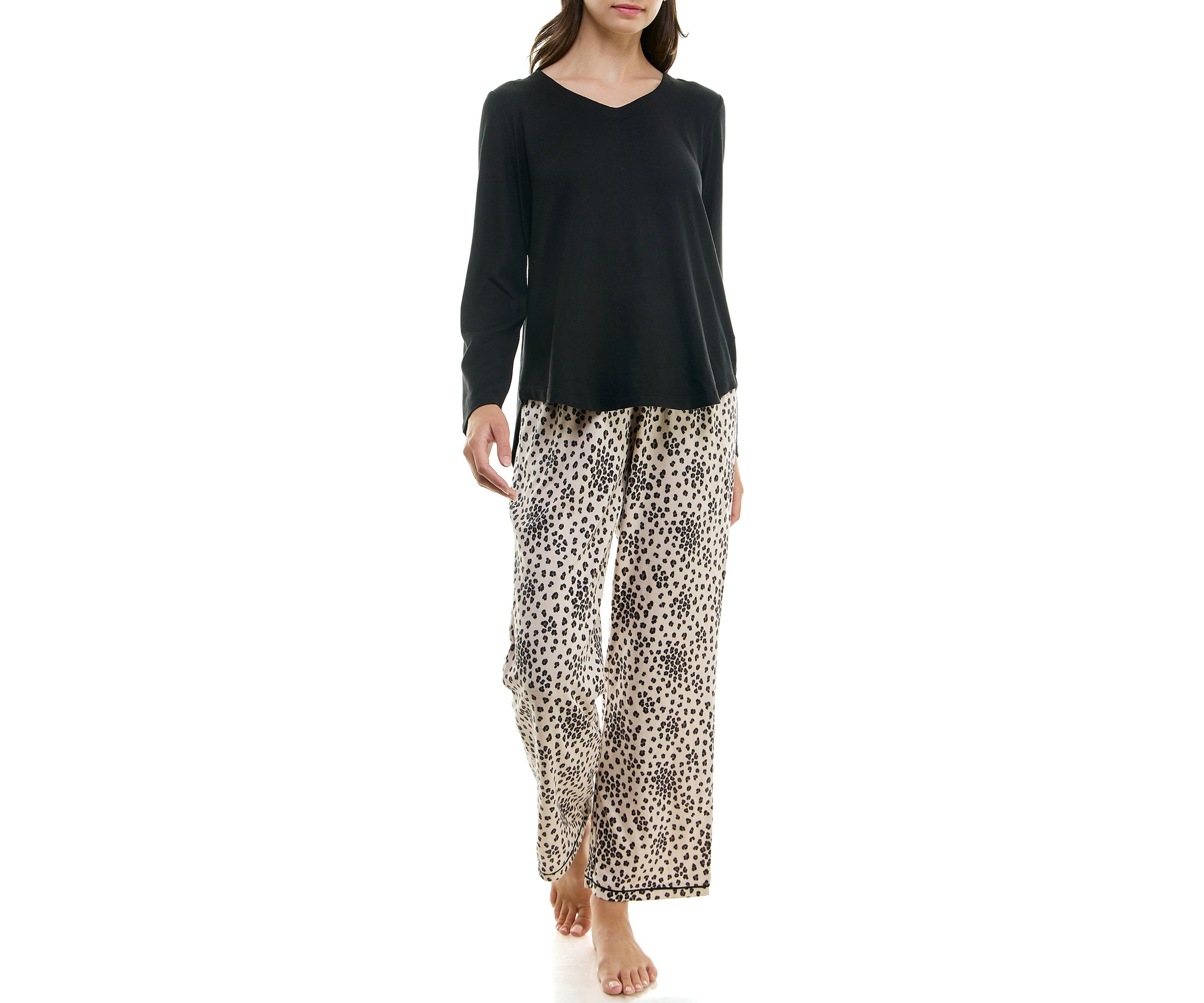 Womens Whisper Luxe Folded Pajama Set with Eye Mask