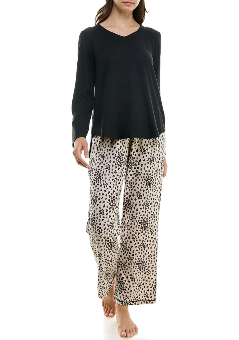 Womens Whisper Luxe Folded Pajama Set with Eye Mask