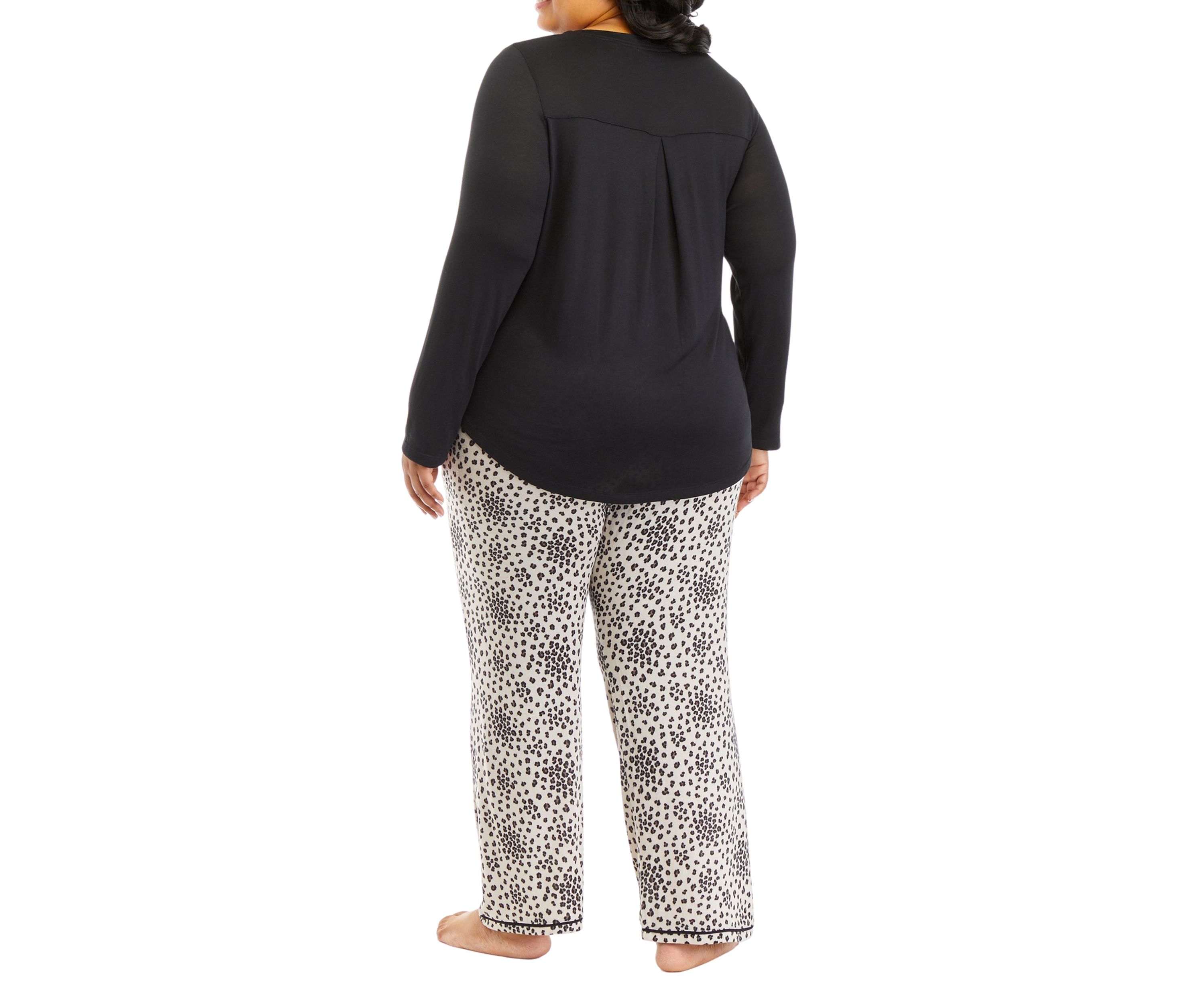 Plus Size Whisperluxe Folded Pajama Set with Eye Mask 