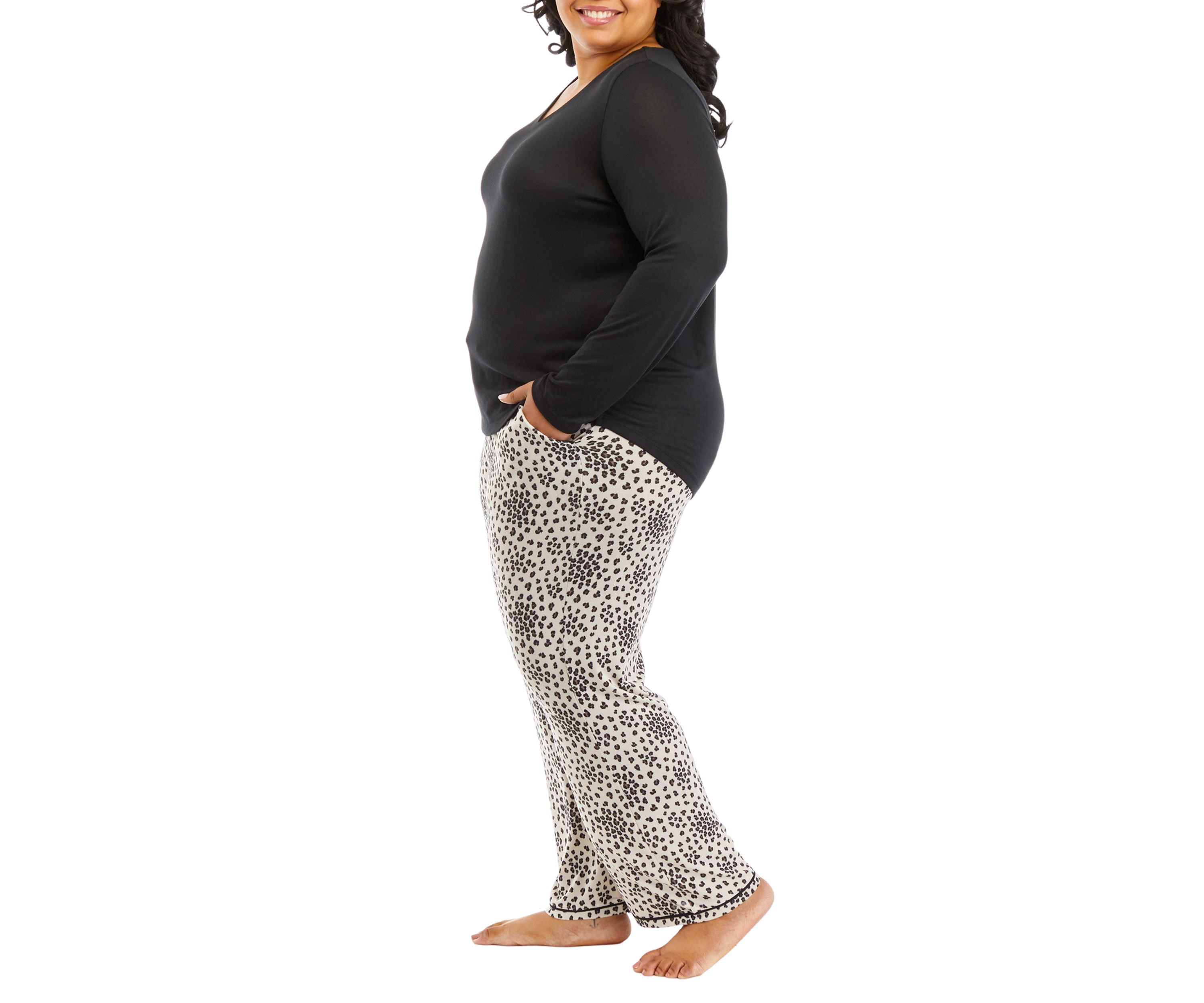 Plus Size Whisperluxe Folded Pajama Set with Eye Mask 