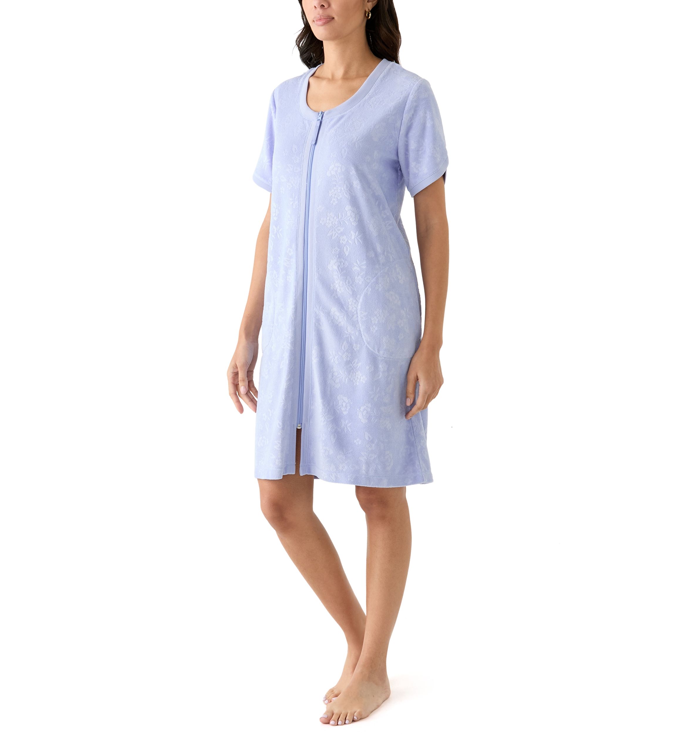 Embossed Terry Zip Robe