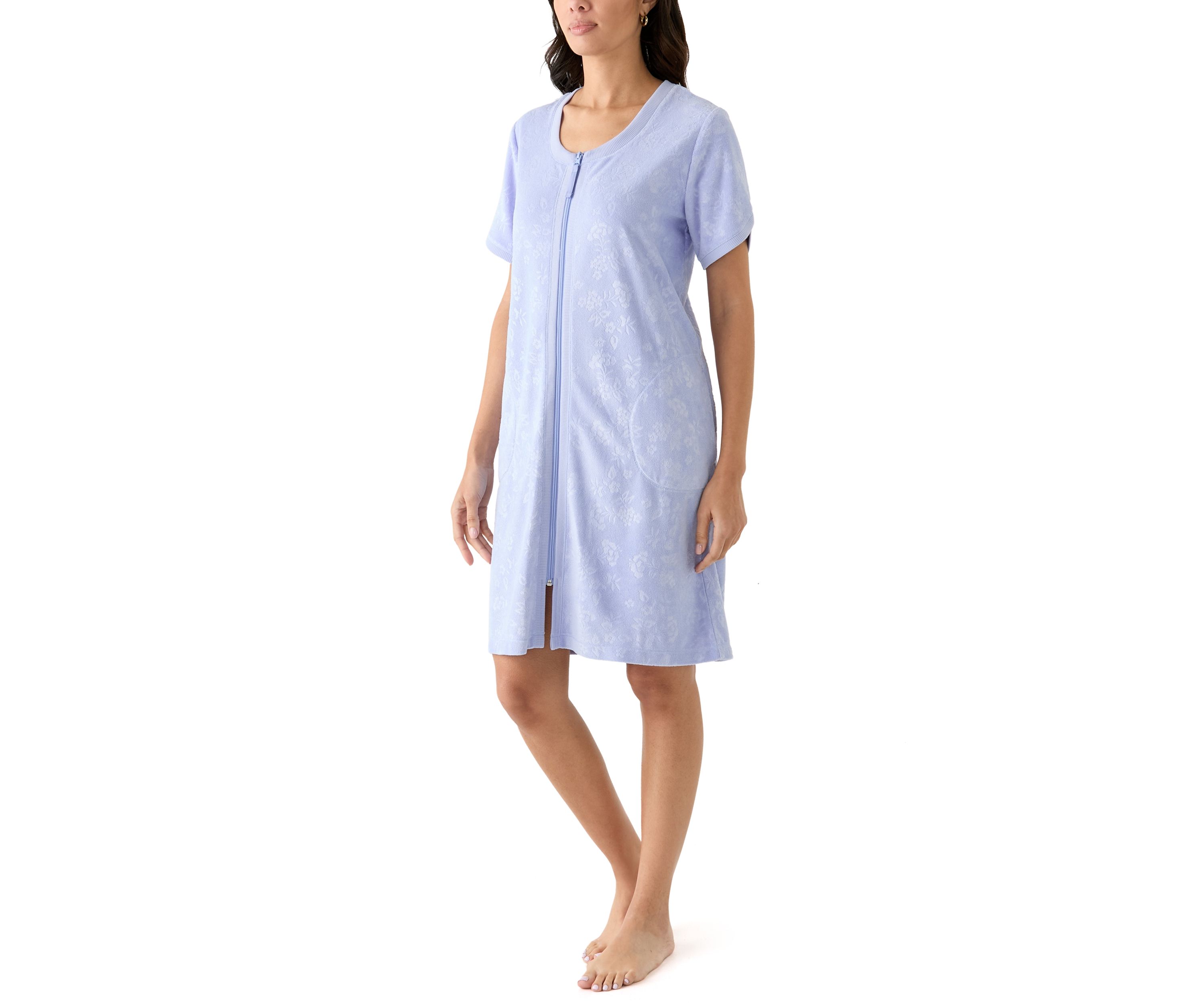Embossed Terry Zip Robe