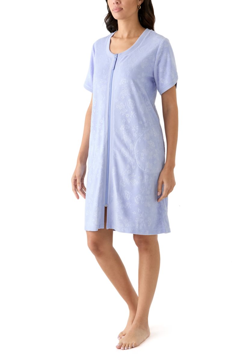 Embossed Terry Zip Robe