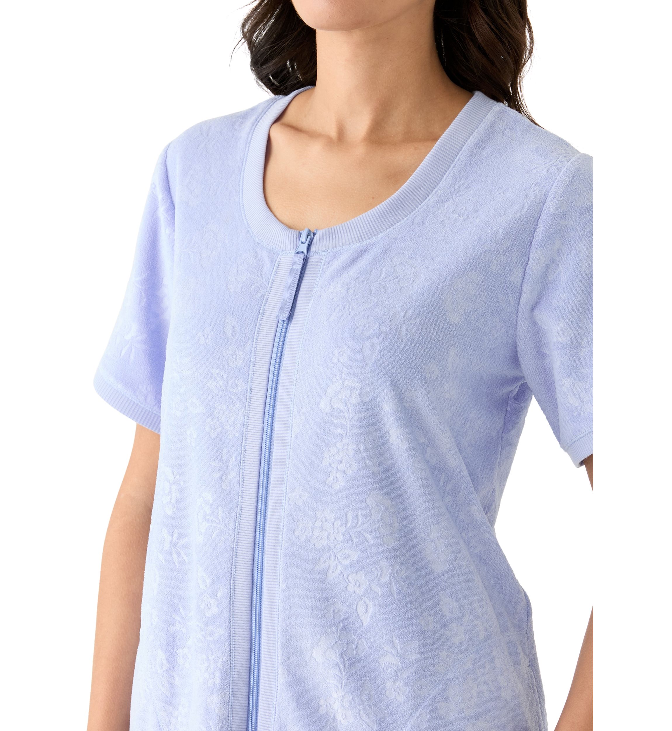 Embossed Terry Zip Robe