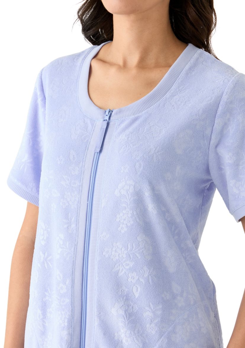 Embossed Terry Zip Robe