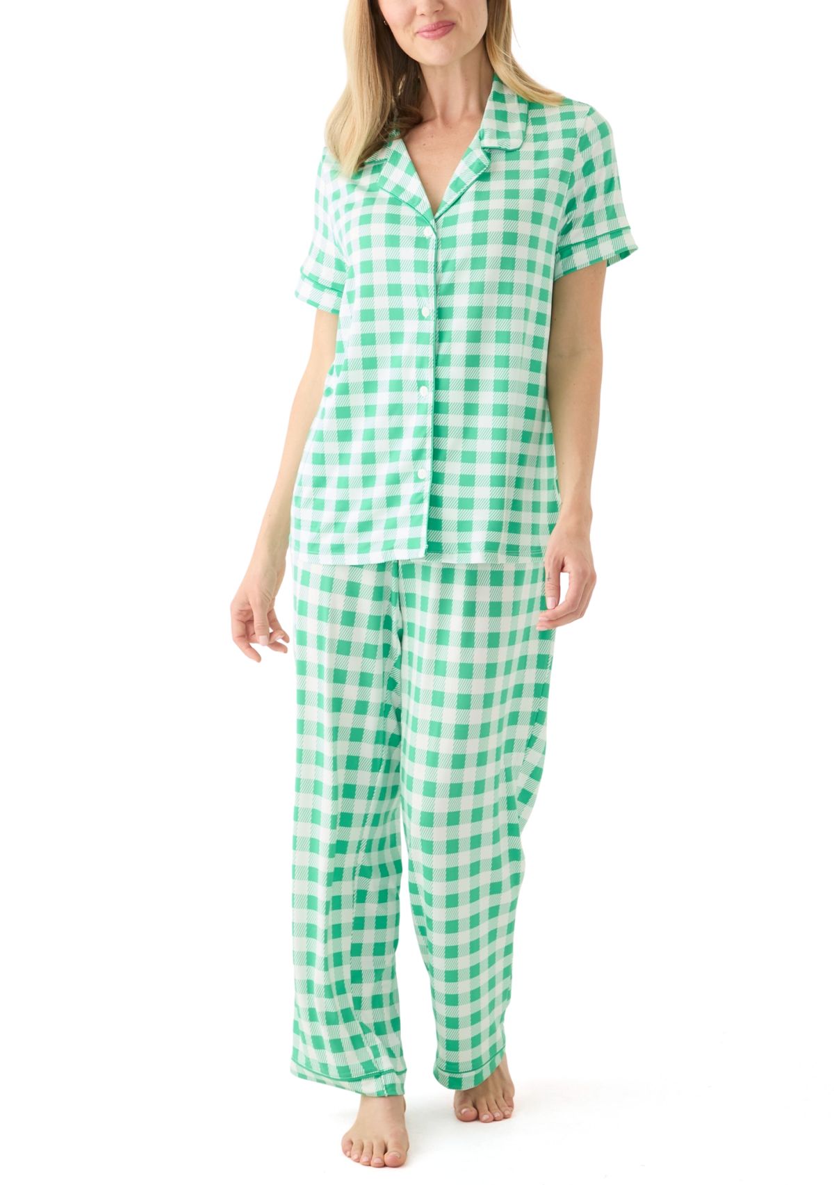 Folded Lush Notch Pajama Set 