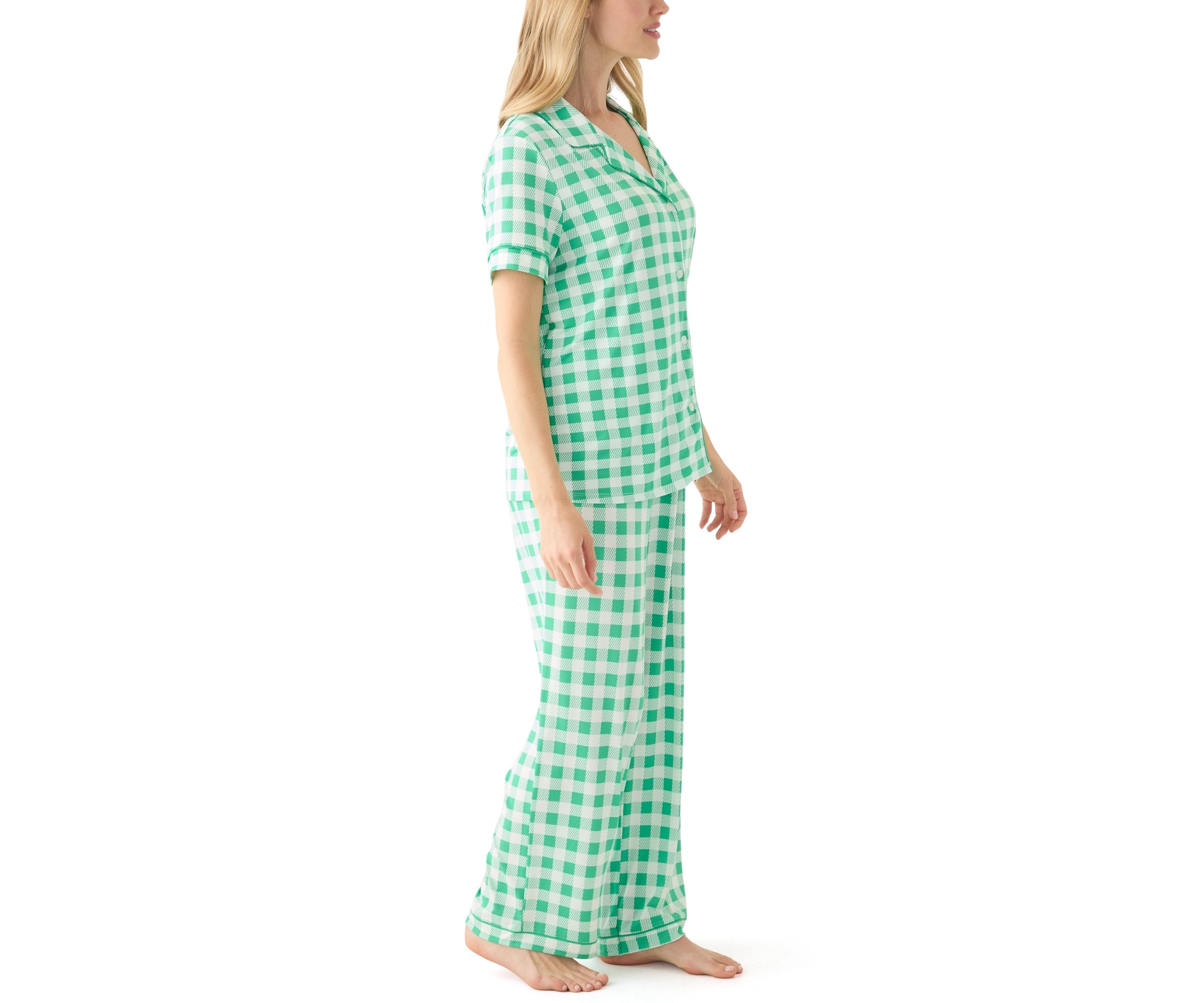 Folded Lush Notch Pajama Set 