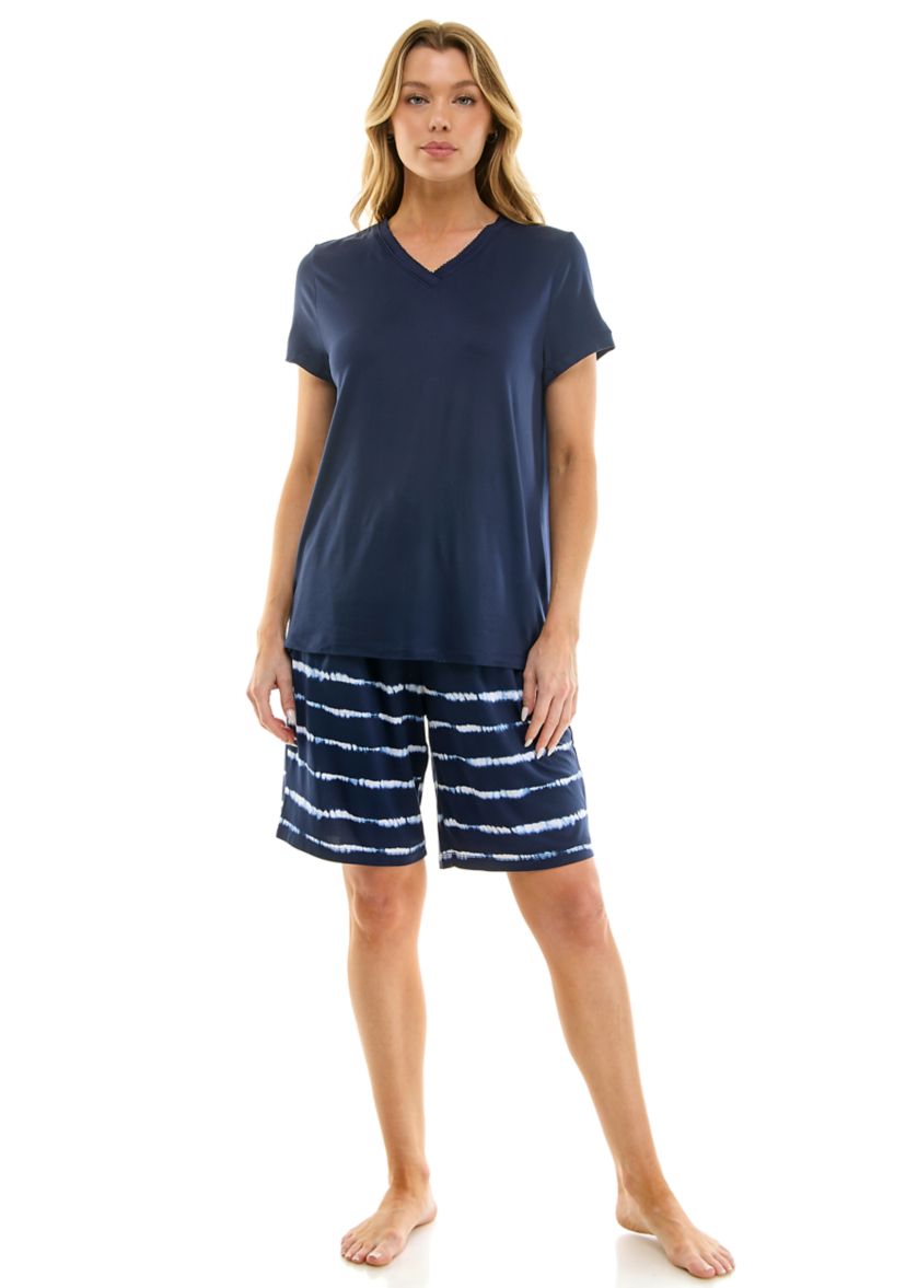 Womens Short Sleeve Bermuda Pajama Set