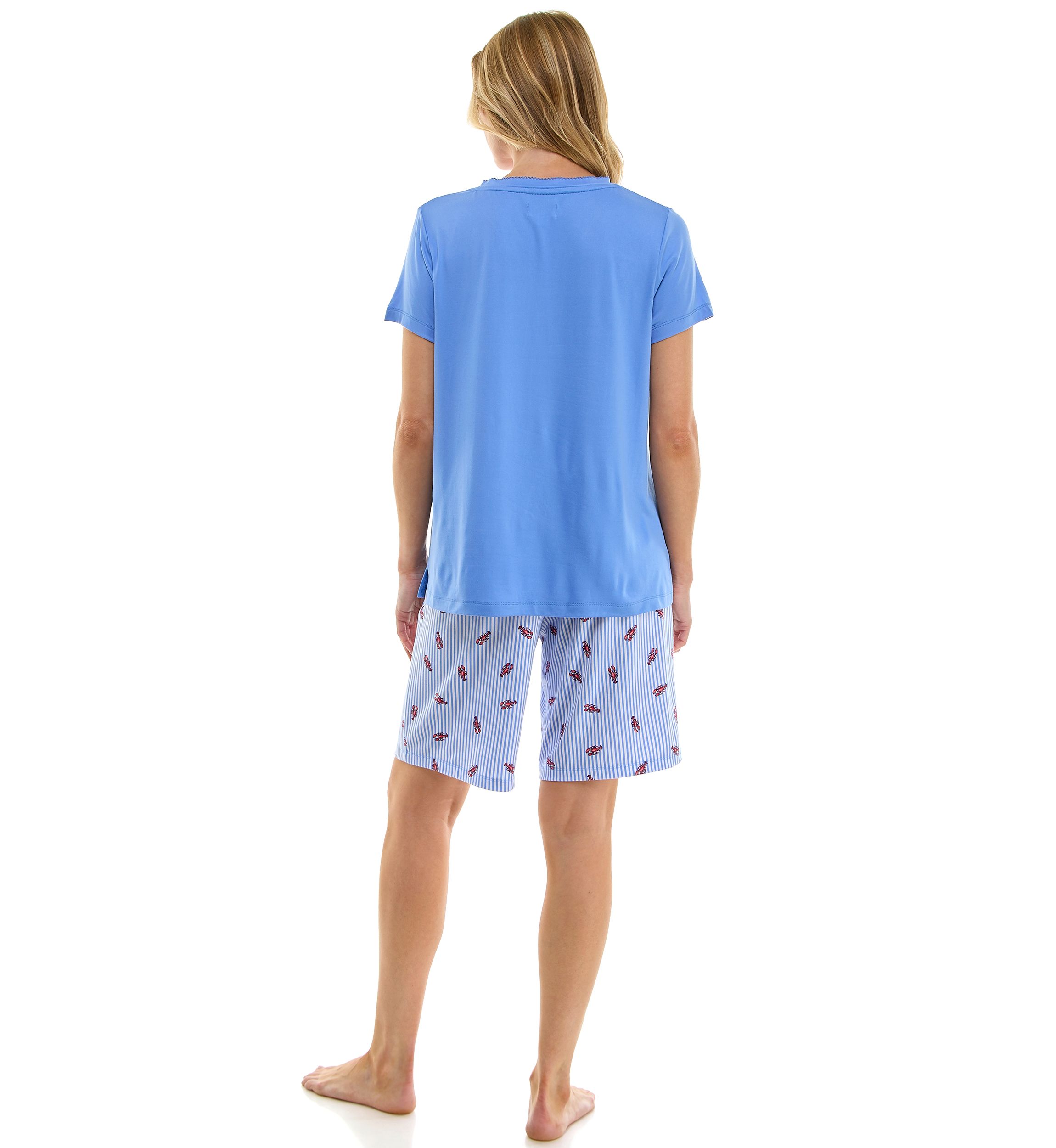 Womens Short Sleeve Bermuda Pajama Set