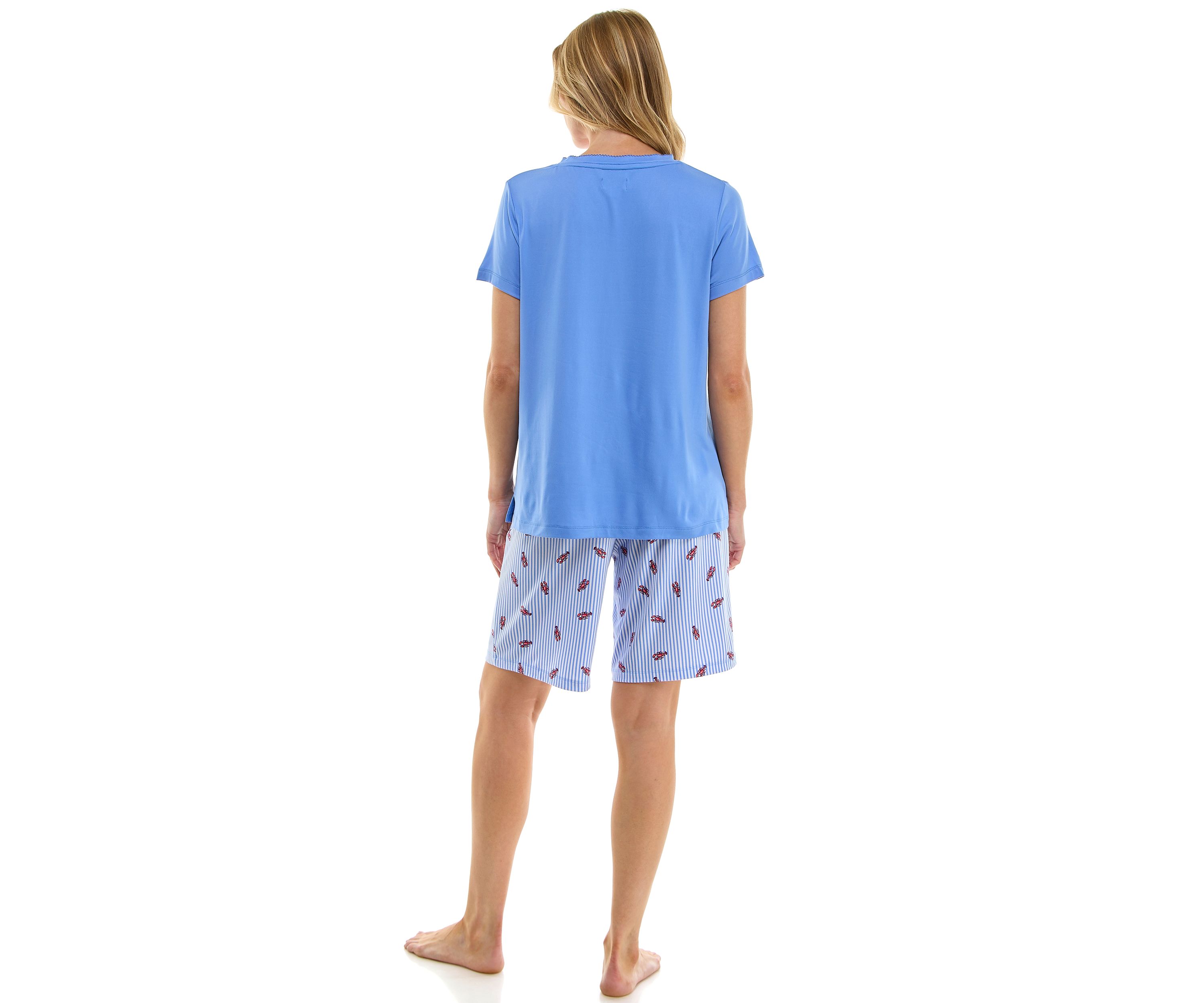 Womens Short Sleeve Bermuda Pajama Set
