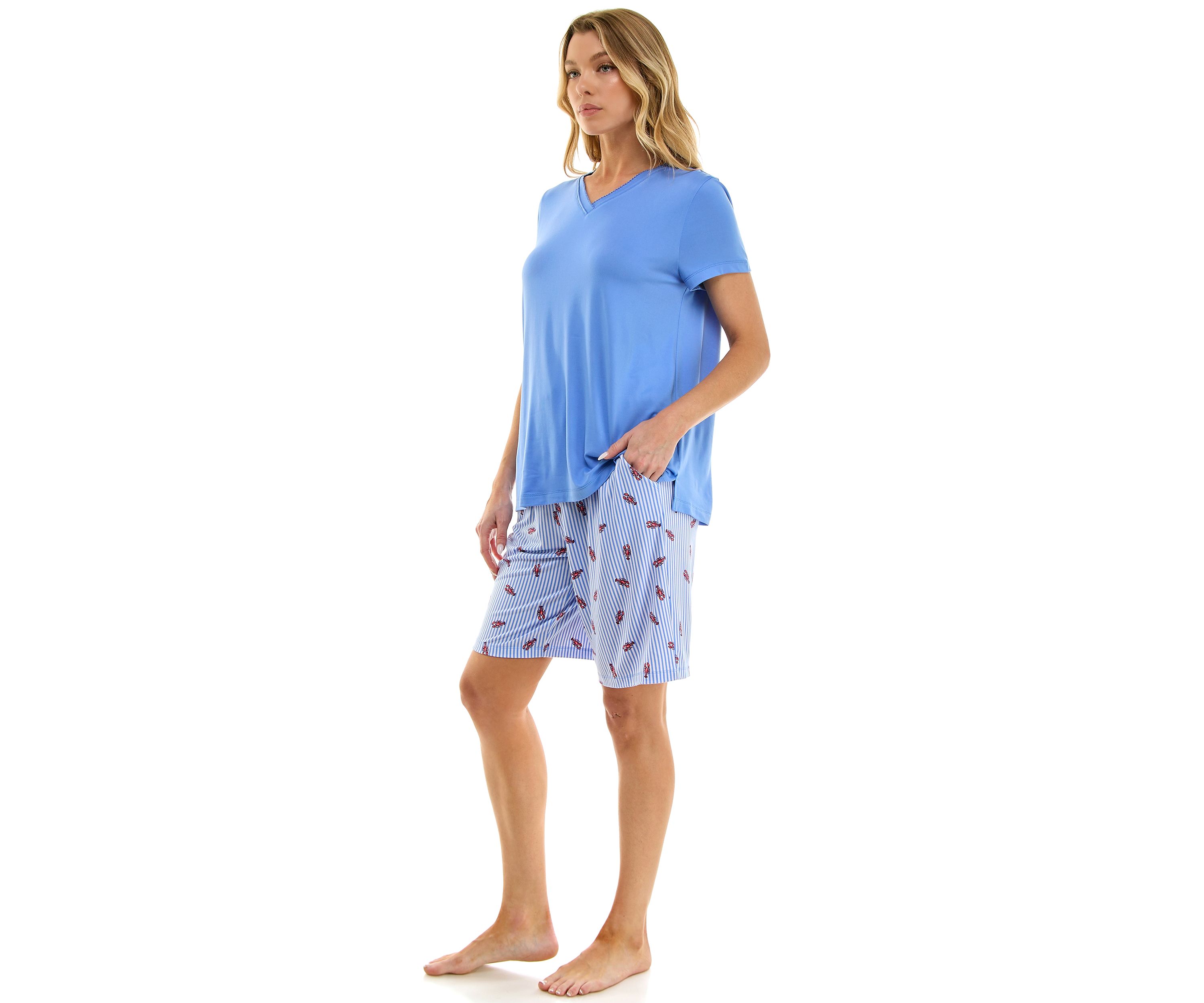 Womens Short Sleeve Bermuda Pajama Set