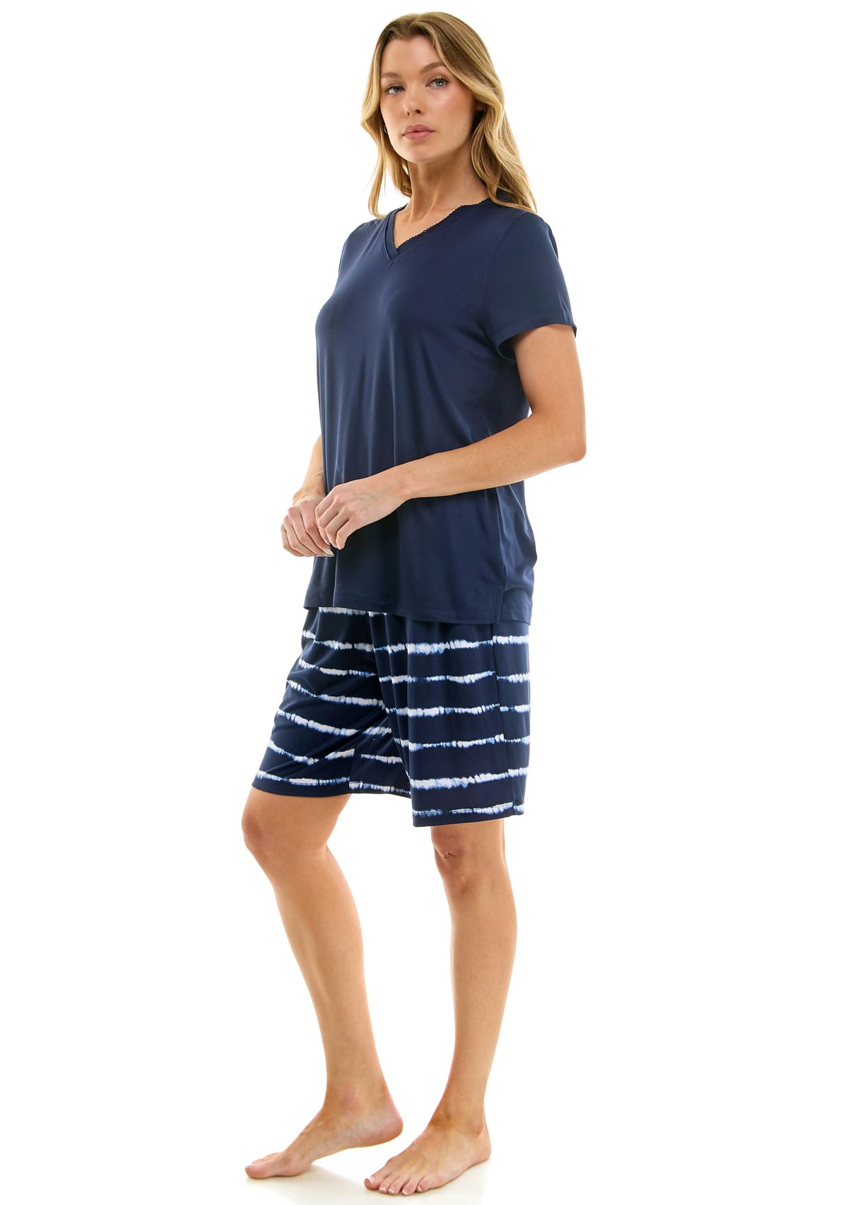 Womens Short Sleeve Bermuda Pajama Set