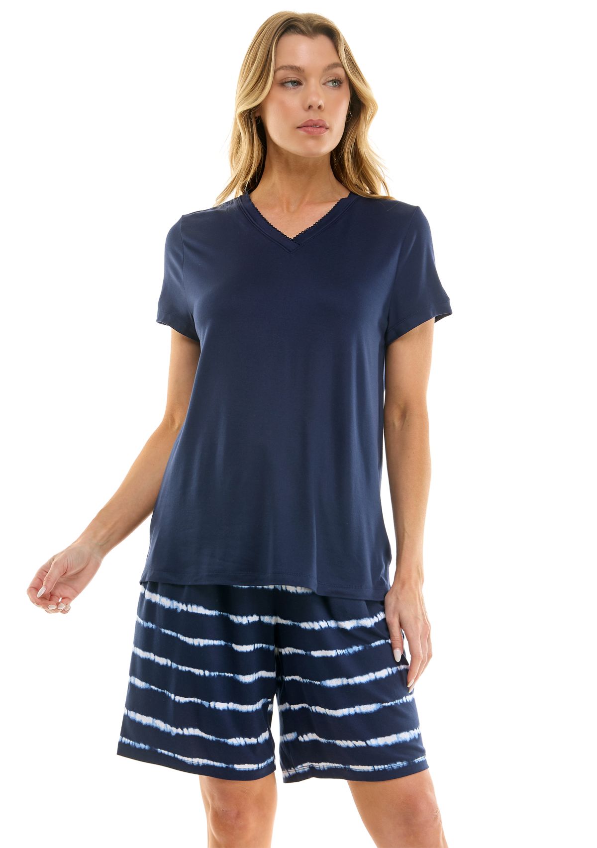 Womens Short Sleeve Bermuda Pajama Set