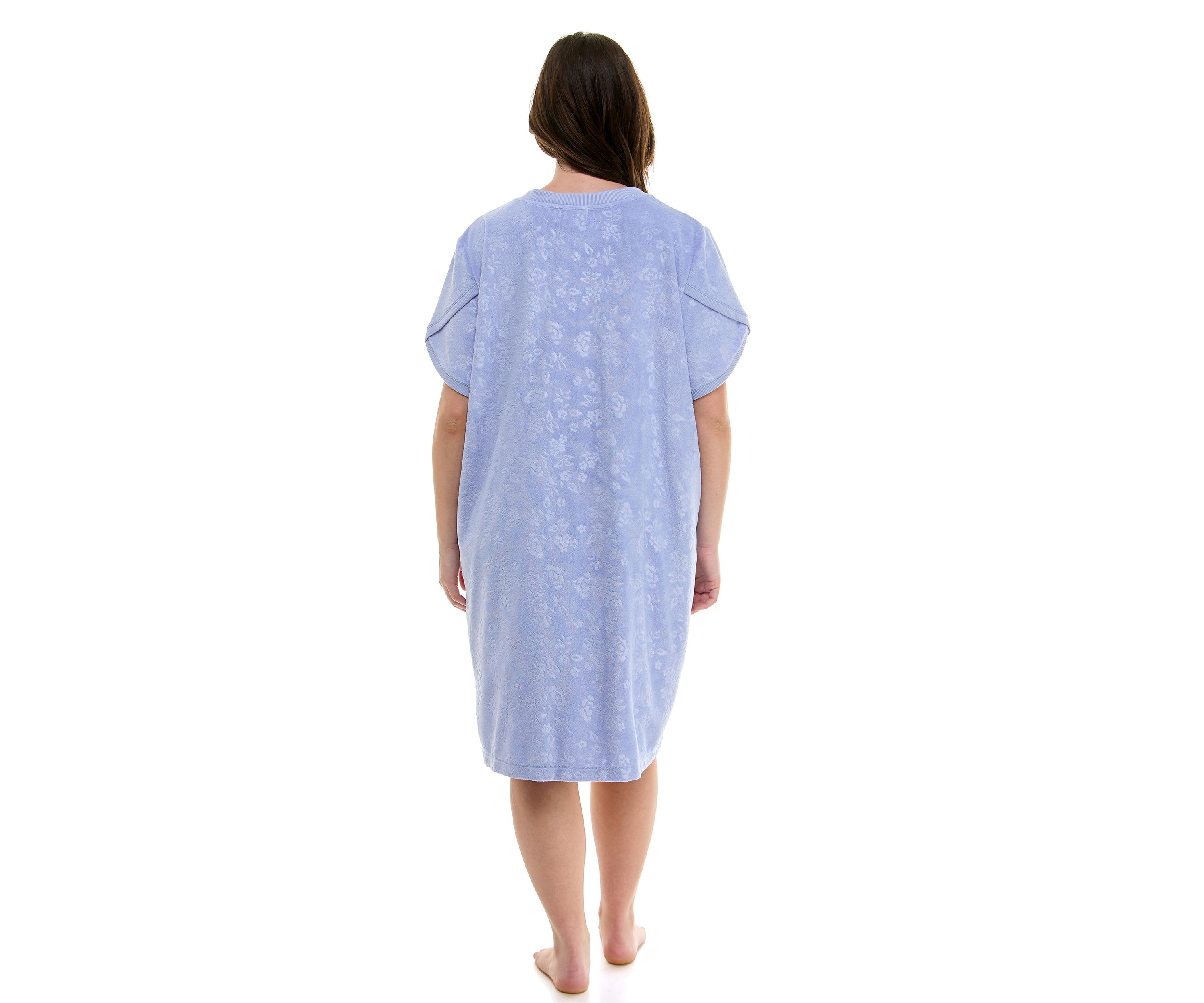 Plus Size Embroidered Terry Zip Robe 