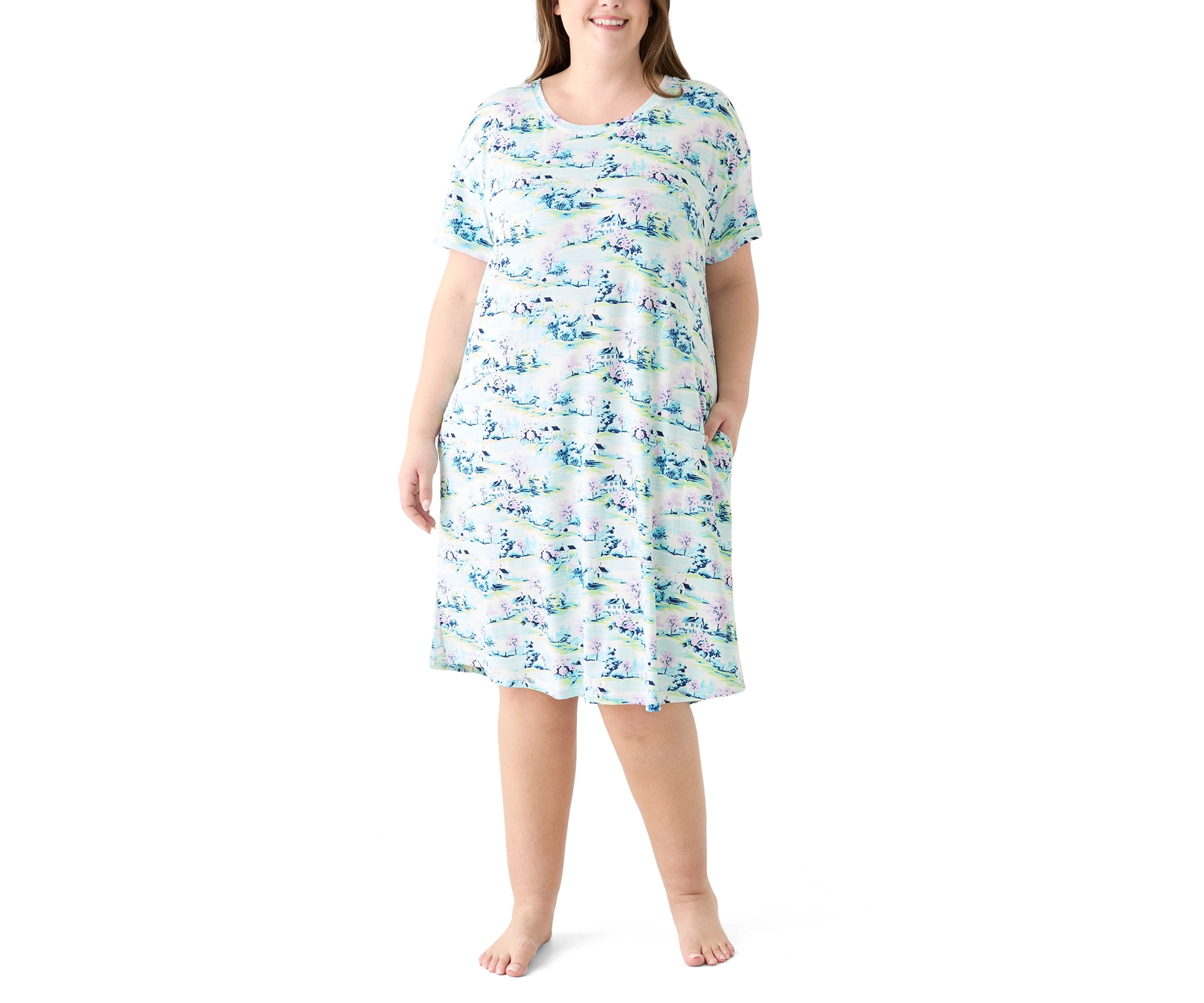 Plus Size Short Sleeve Midi Sleepshirt 